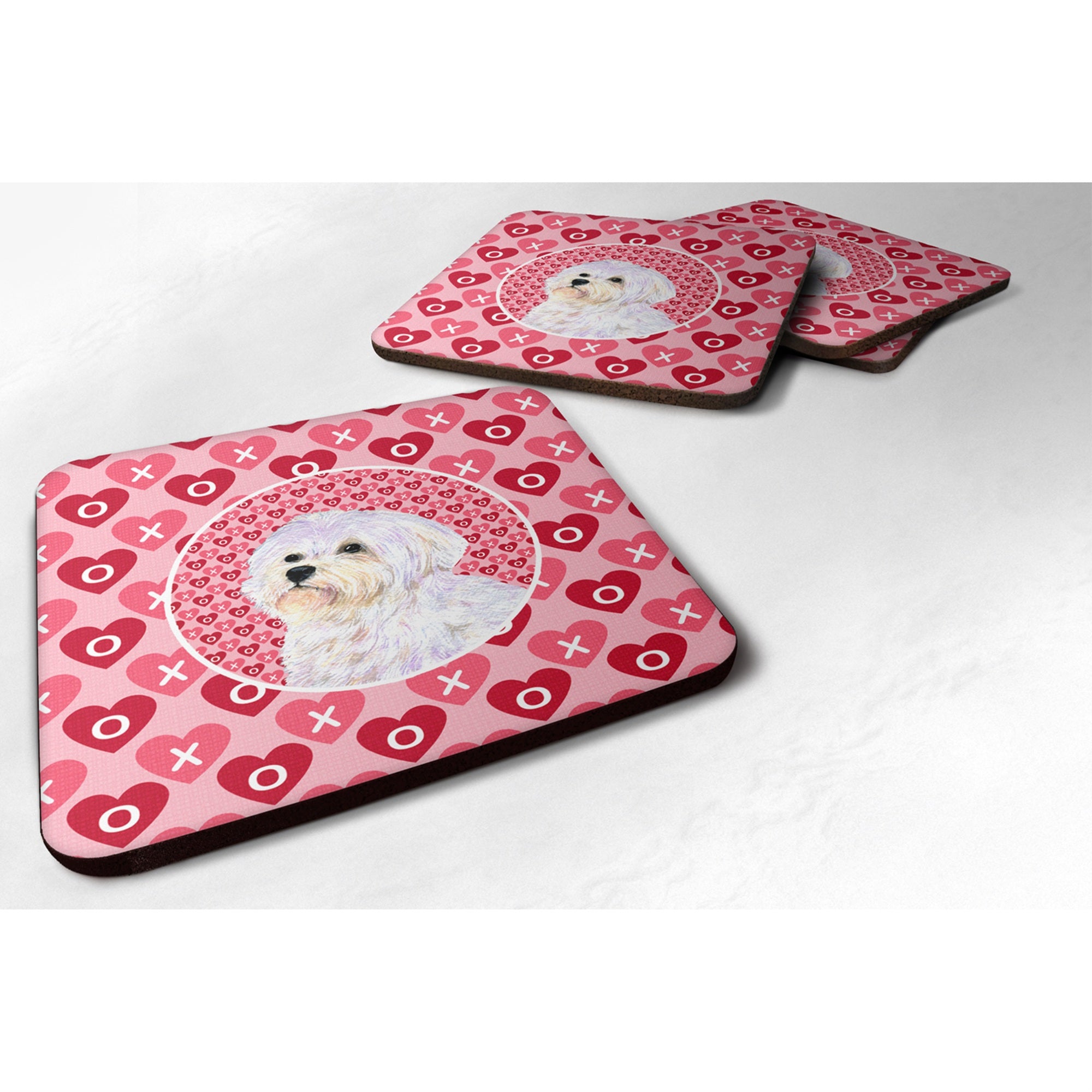 'Caroline'S Treasures Ss4481Fc Maltese Foam Coasters (Set Of 4), 3.5'''' H X 3.5'''' W, Multicolor''