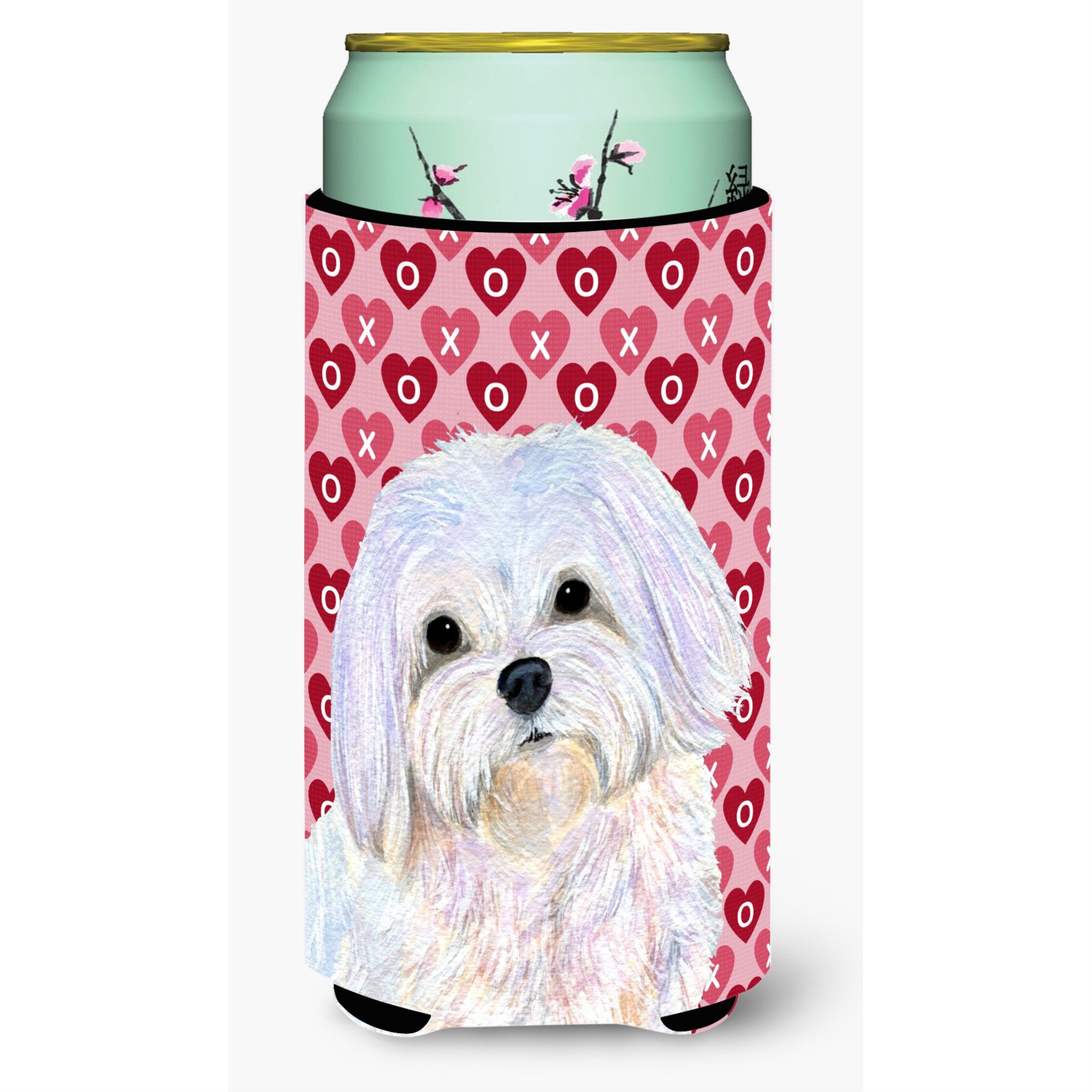 Maltese Hearts Love And Valentine'S Day Portrait  Tall Boy Beverage Insulator Beverage Insulator Hugger