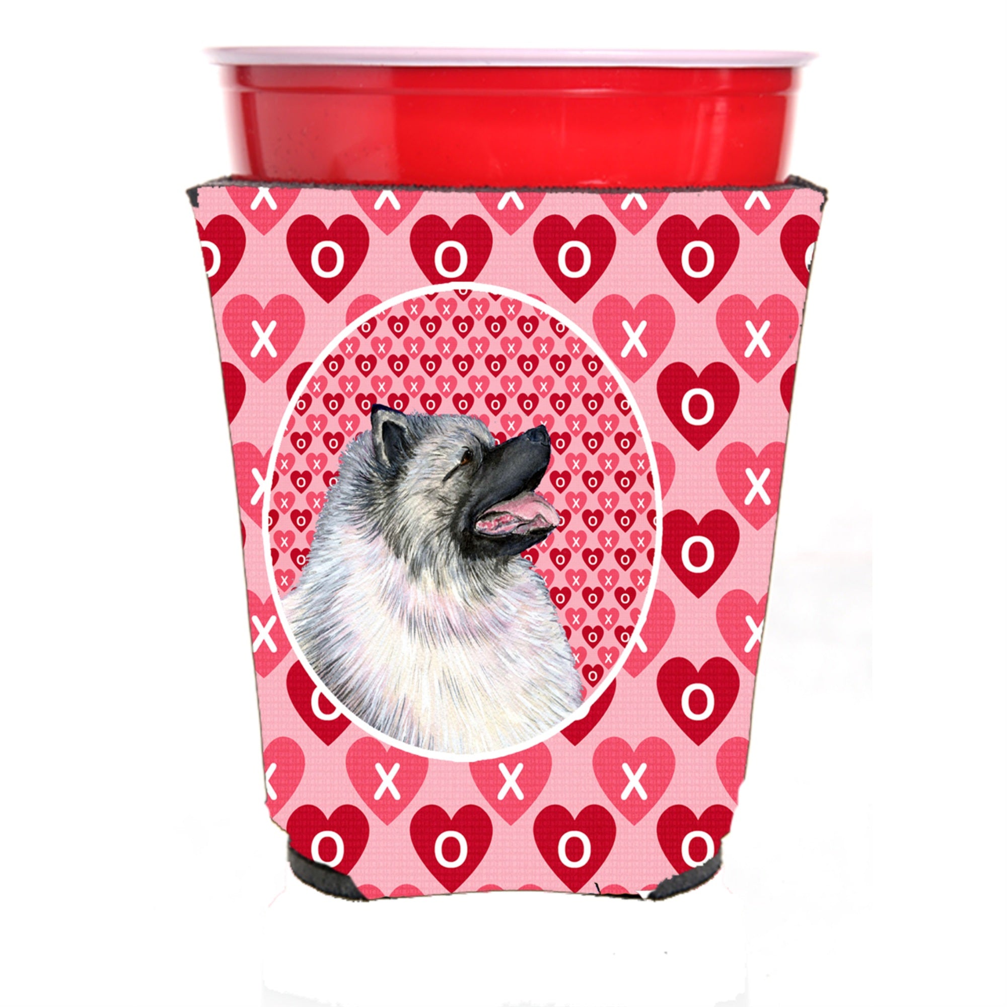 Keeshond  Red Solo Cup Beverage Insulator Hugger