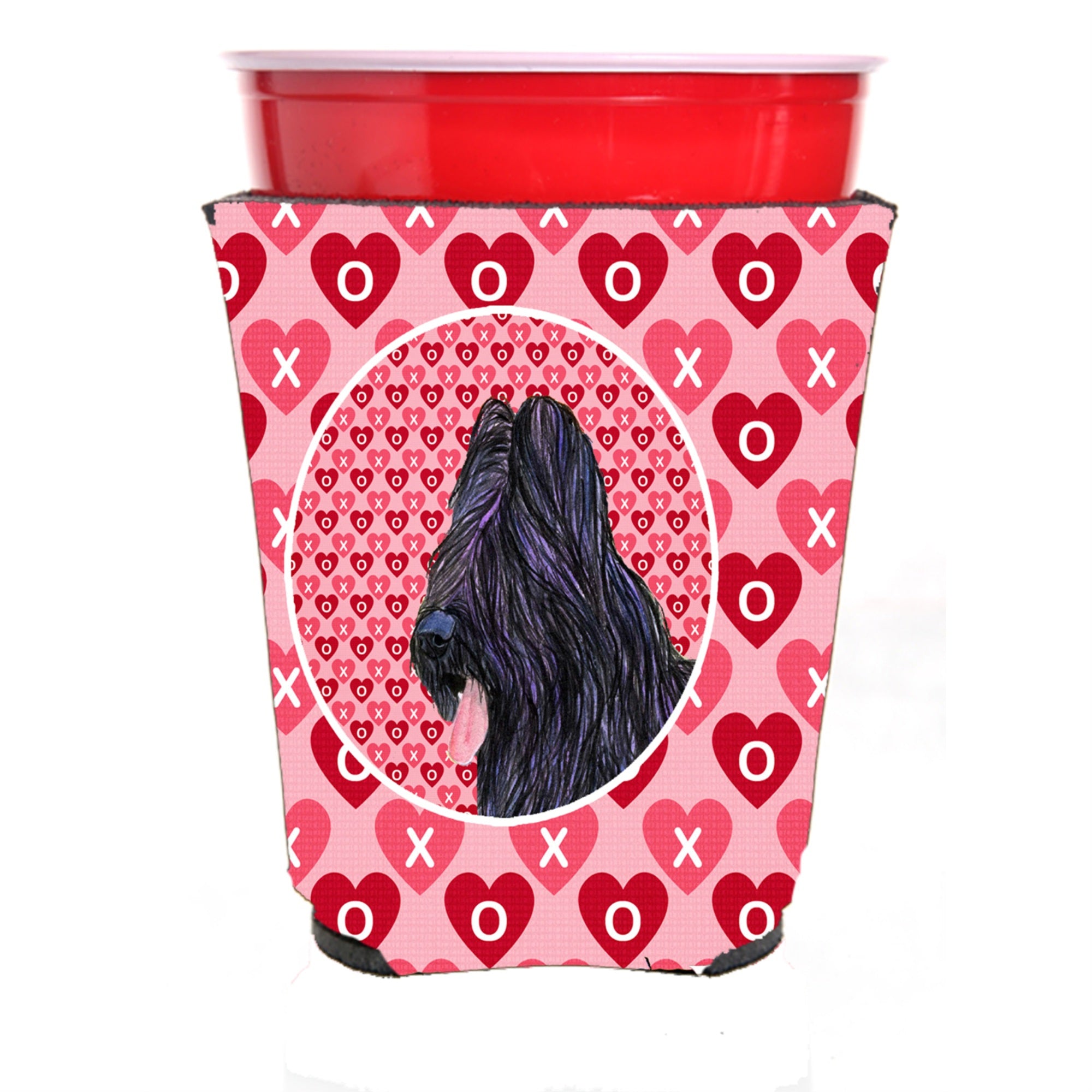 Briard  Red Solo Cup Beverage Insulator Hugger