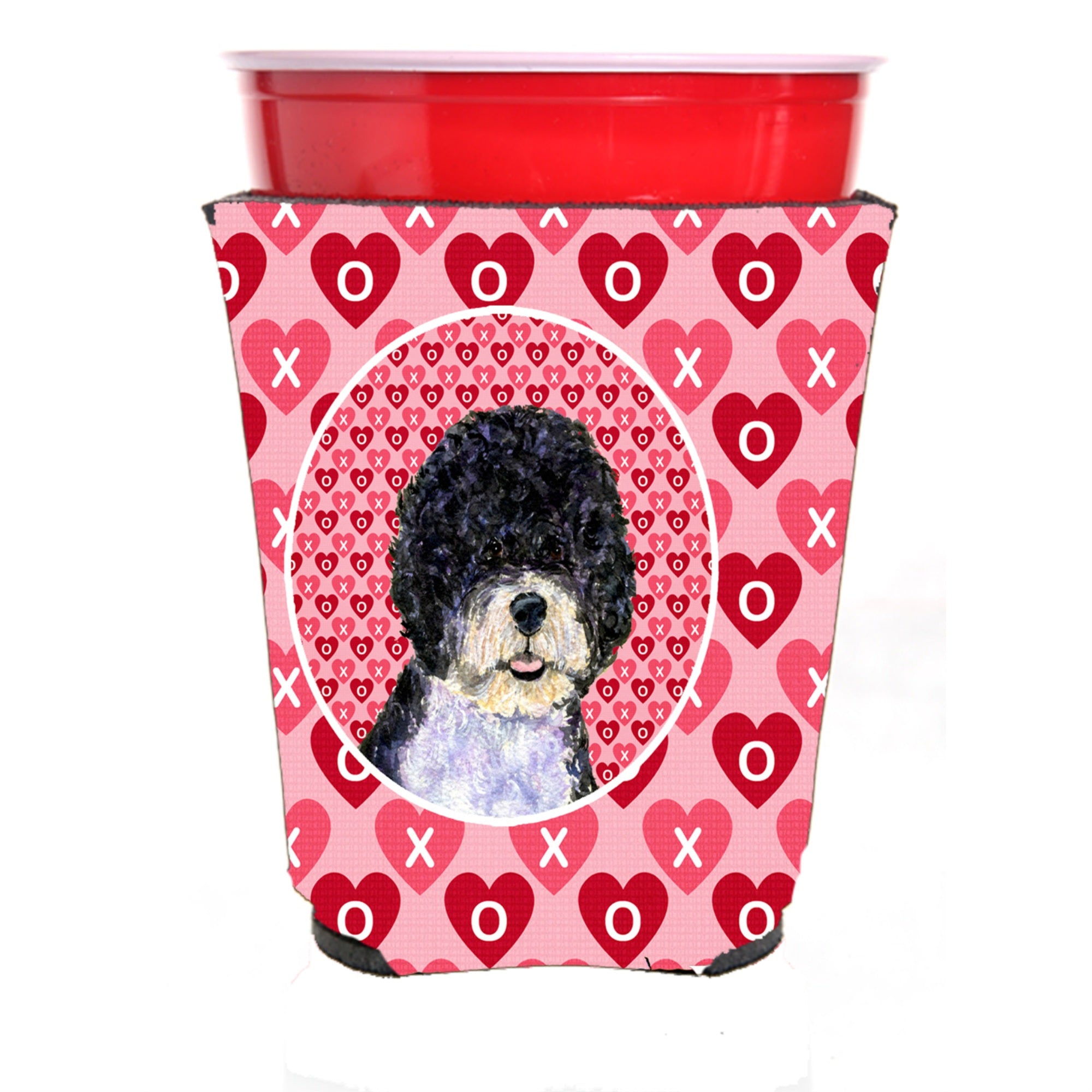 Portuguese Water Dog  Red Solo Cup Beverage Insulator Hugger