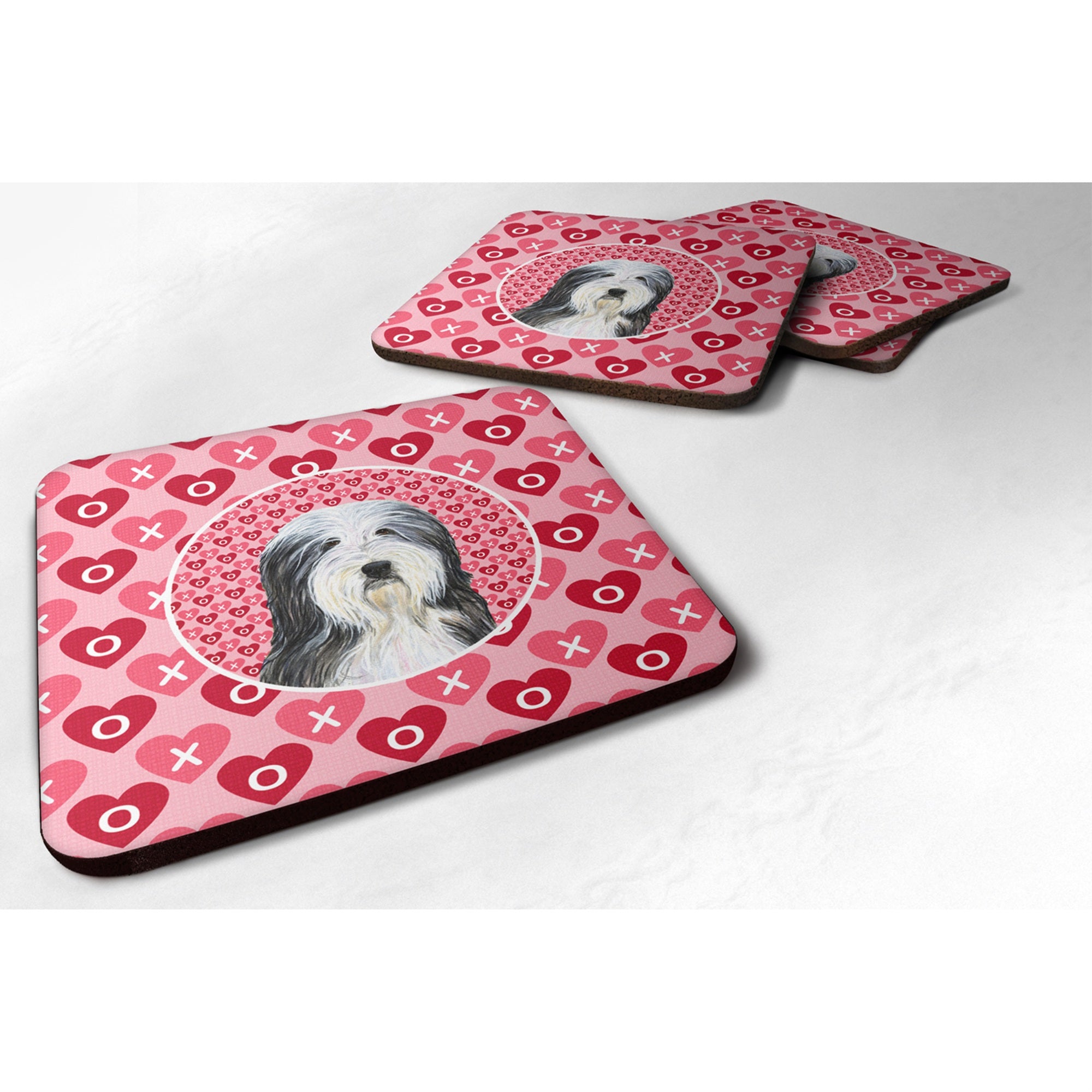 'Caroline'S Treasures Ss4497Fc Bearded Collie Foam Coasters (Set Of 4), 3.5'''' H X 3.5'''' W, Multicolor''