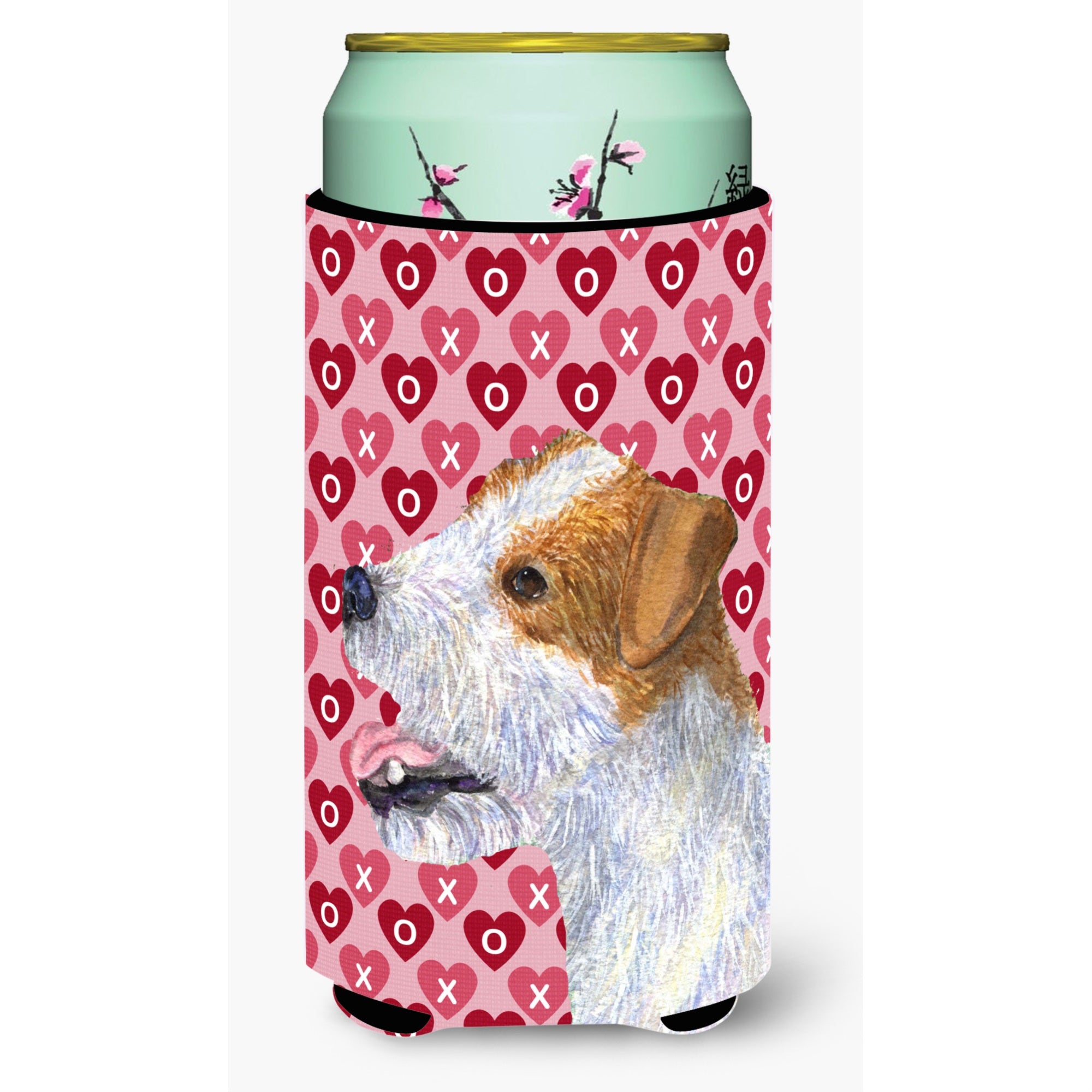Jack Russell Terrier Hearts Love  Valentine'S Day  Tall Boy Beverage Insulator Beverage Insulator Hugger