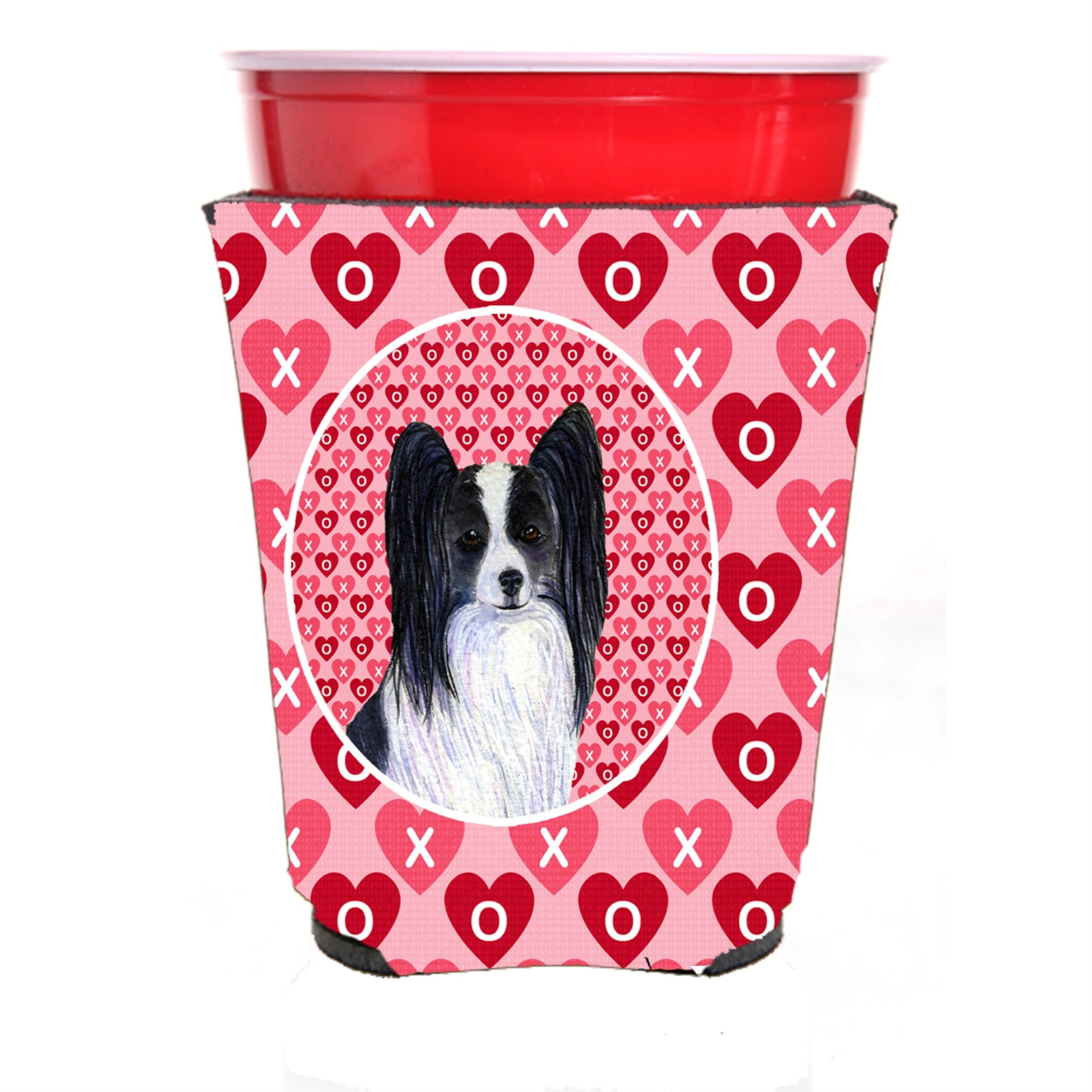 Papillon  Red Solo Cup Beverage Insulator Hugger