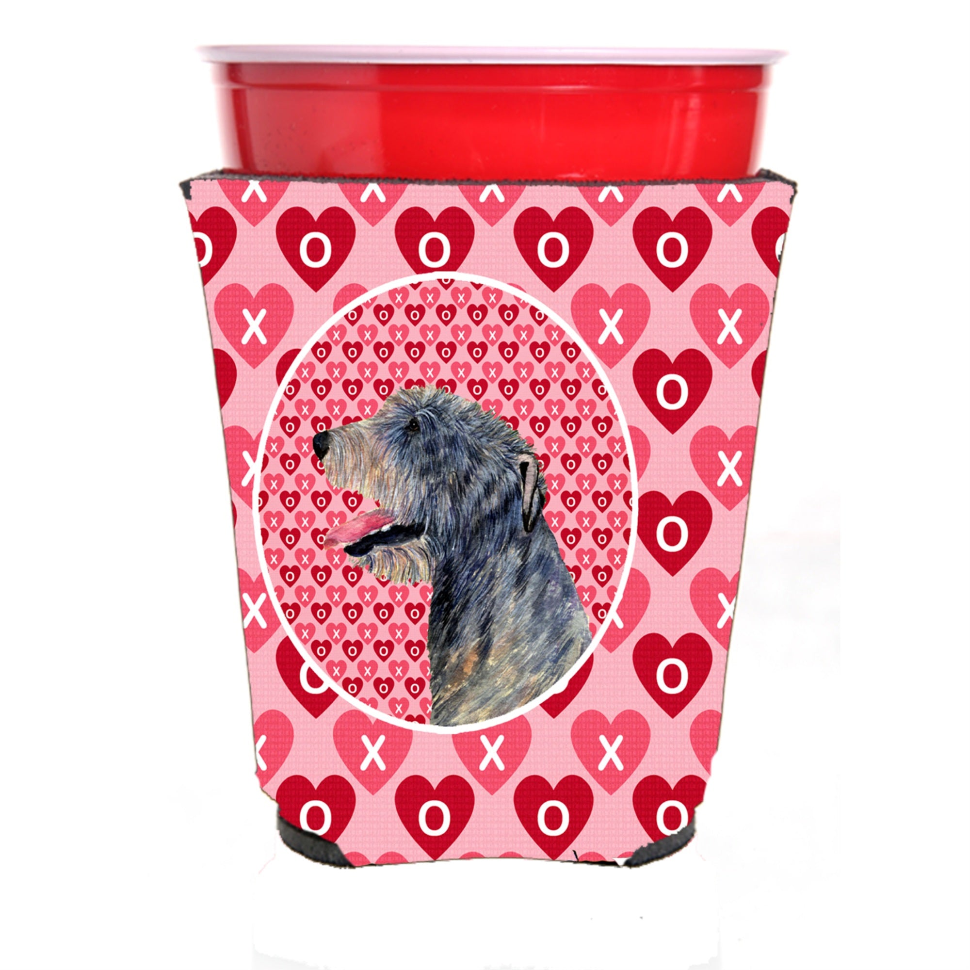 Irish Wolfhound  Red Solo Cup Beverage Insulator Hugger