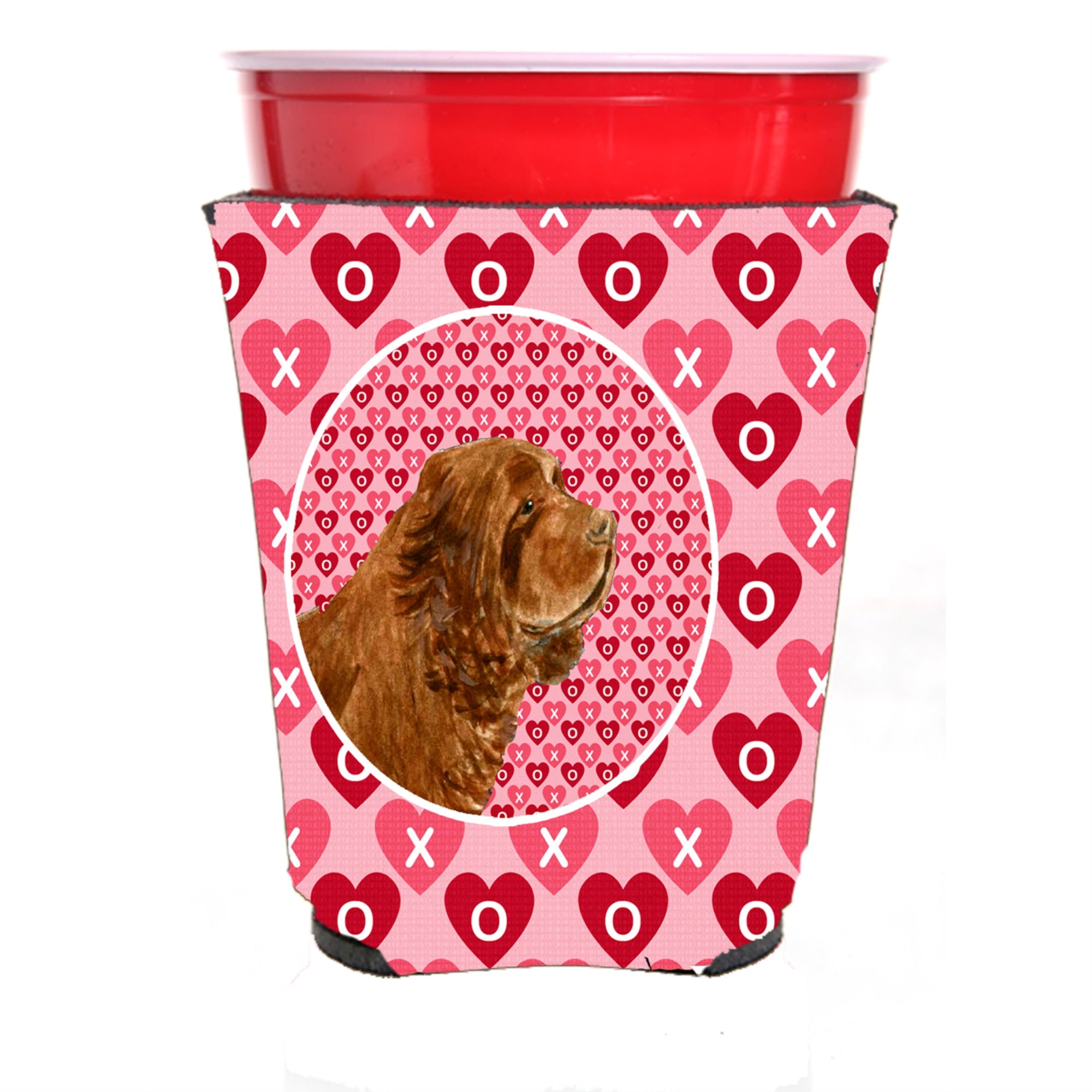 Sussex Spaniel  Red Solo Cup Beverage Insulator Hugger