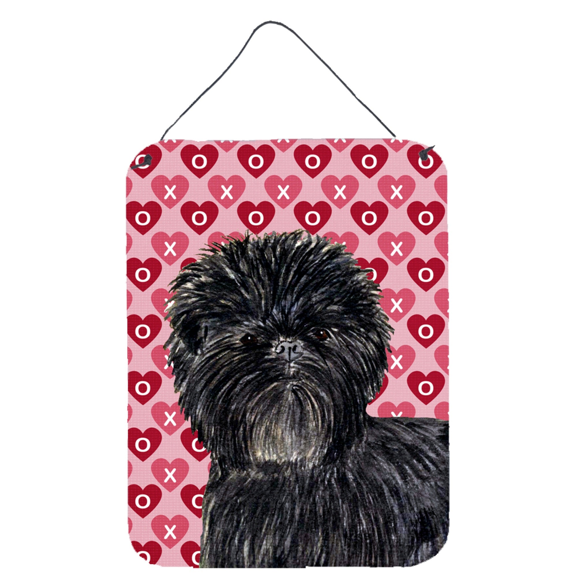 'Caroline'S Treasures Affenpinscher Hearts Love And Valentine'S Day Wall Or Door Hanging Prints, 16'''' X 12'''', Multicolor''