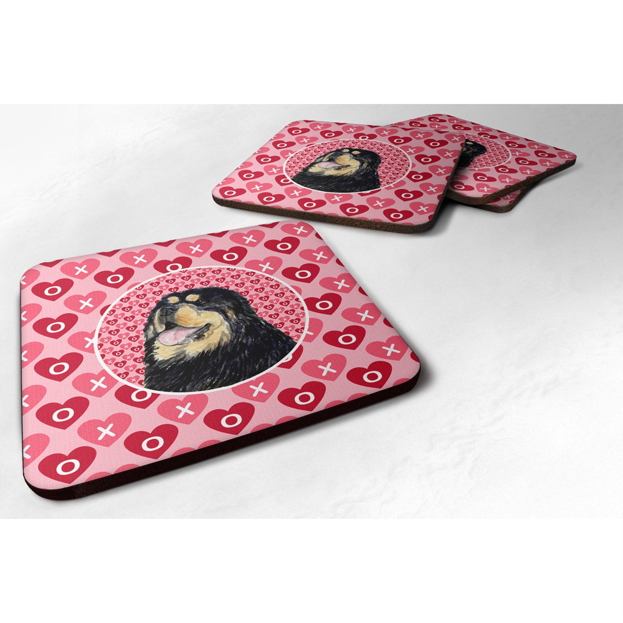 'Caroline'S Treasures Ss4512Fc Tibetan Mastiff Foam Coasters (Set Of 4), 3.5'''' H X 3.5'''' W, Multicolor''