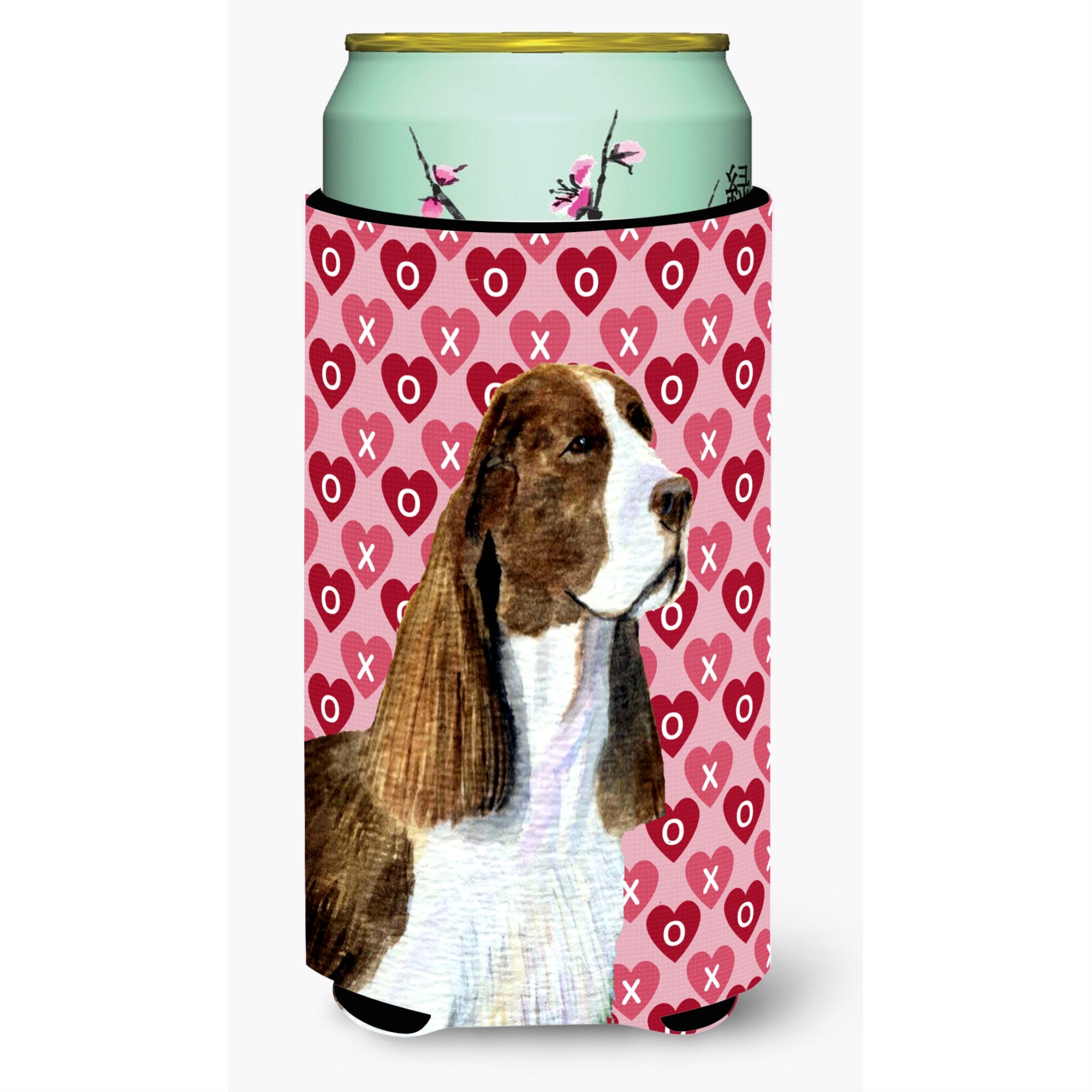 Springer Spaniel Hearts Love Valentine'S Day  Tall Boy Beverage Insulator Beverage Insulator Hugger