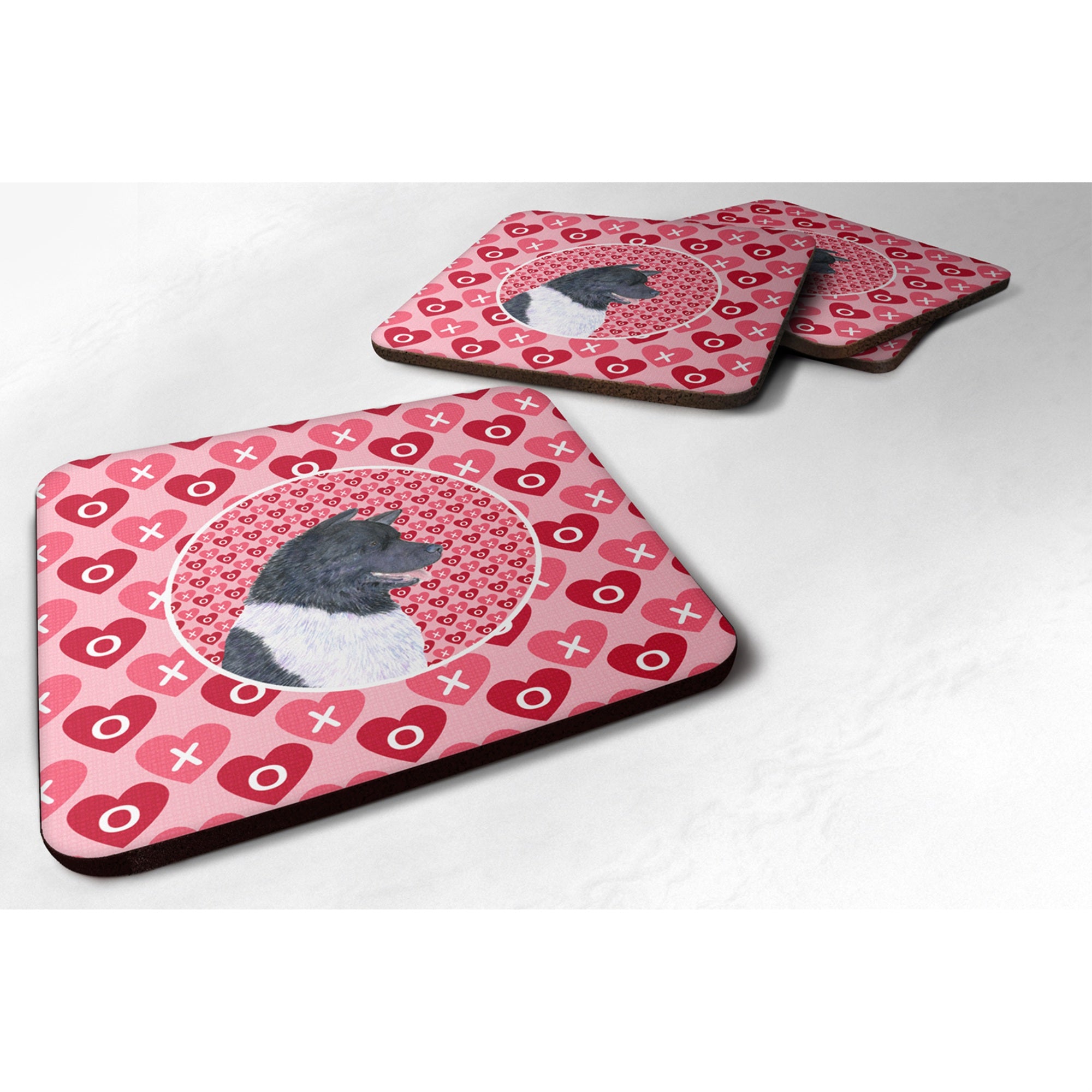 'Caroline'S Treasures Ss4521Fc Akita Foam Coasters (Set Of 4), 3.5'''' H X 3.5'''' W, Multicolor''