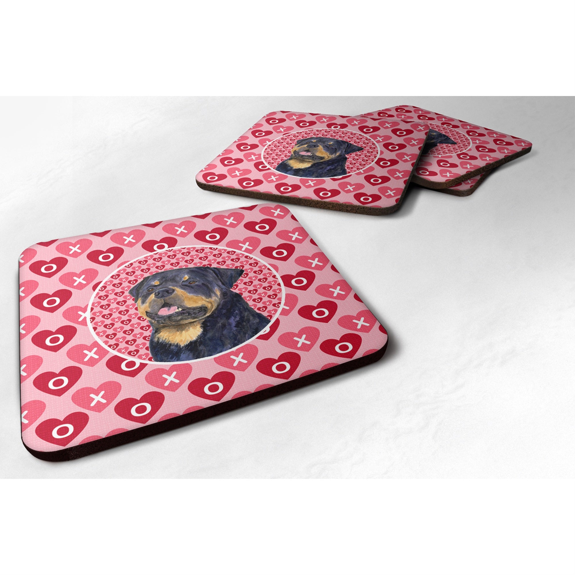 Carolines Treasures SS4524FC Rottweiler Foam Coasters (Set of 4) 3.5 H x 3.5 W Multicolor