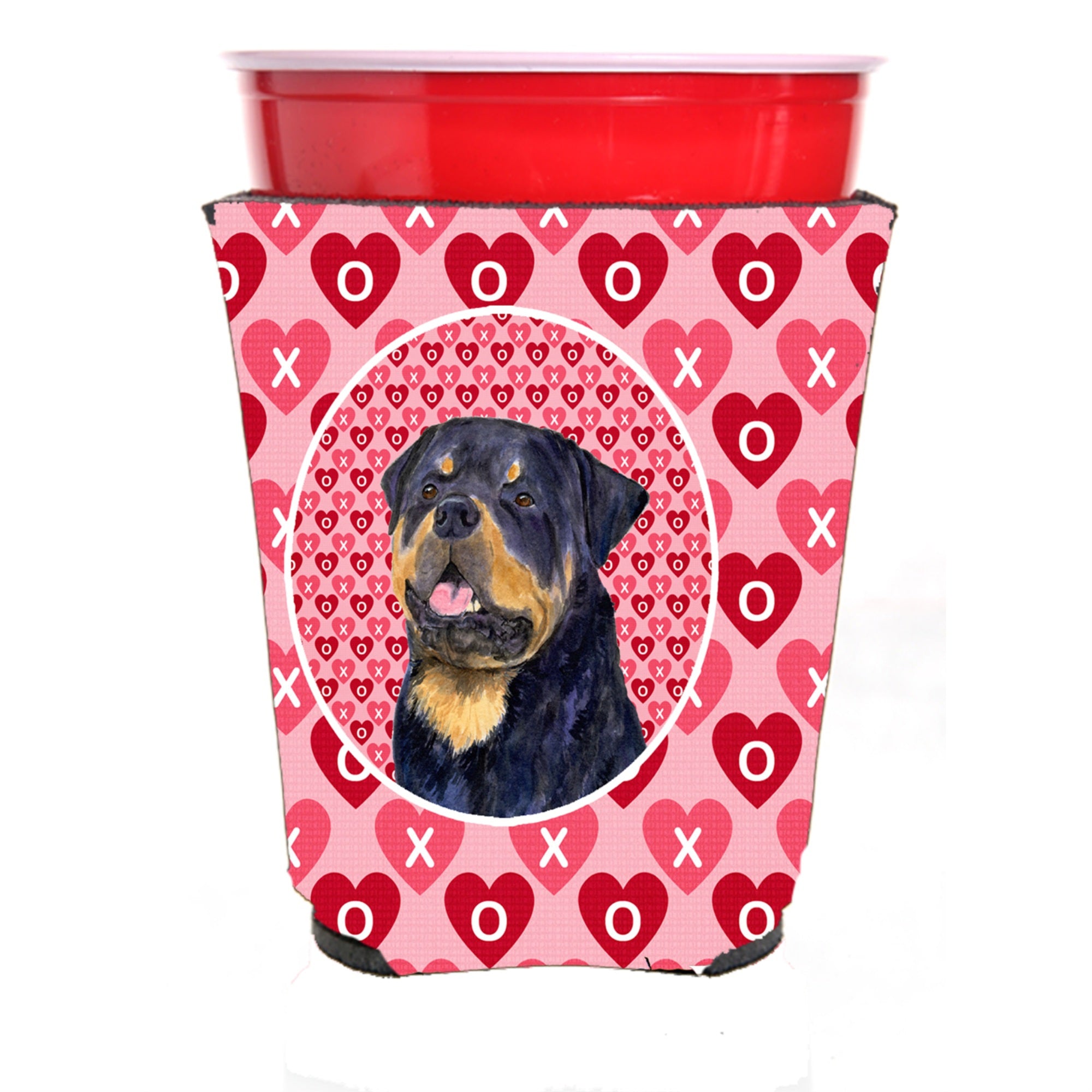Rottweiler  Red Solo Cup Beverage Insulator Hugger