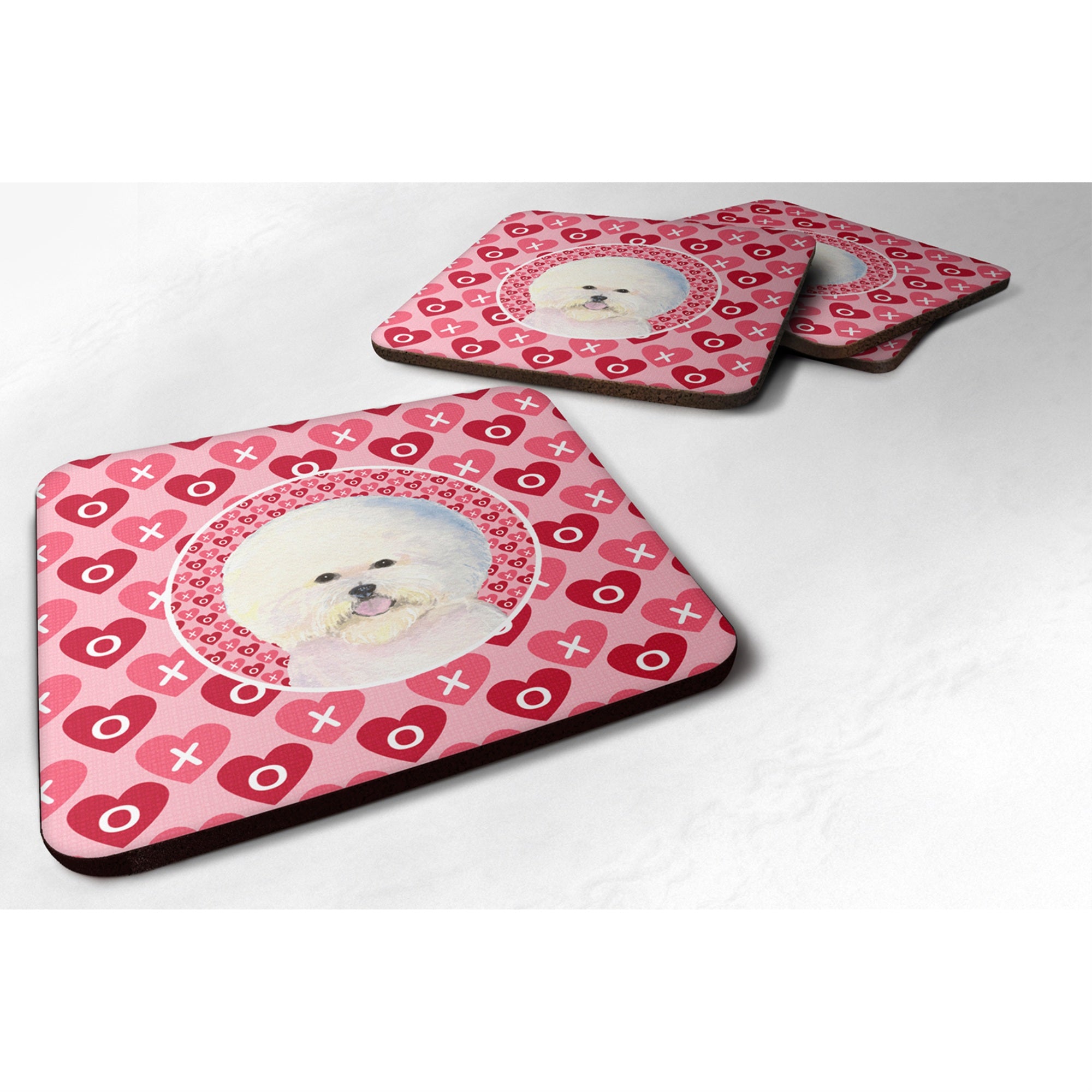 Carolines Treasures SS4526FC Bichon Frise Foam Coasters (Set of 4) 3.5 H x 3.5 W Multicolor