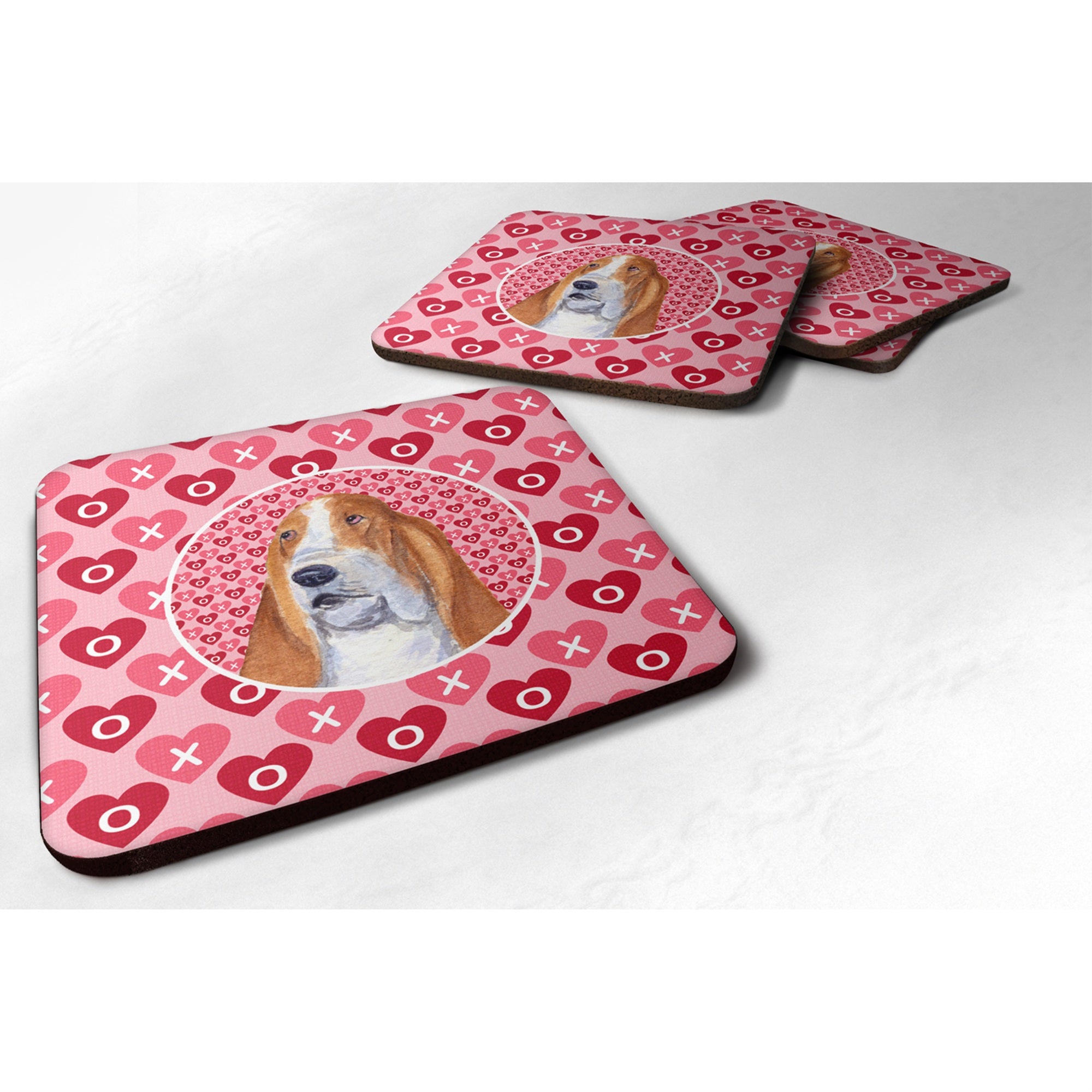 Carolines Treasures SS4528FC Basset Hound Foam Coasters (Set of 4) 3.5 H x 3.5 W Multicolor