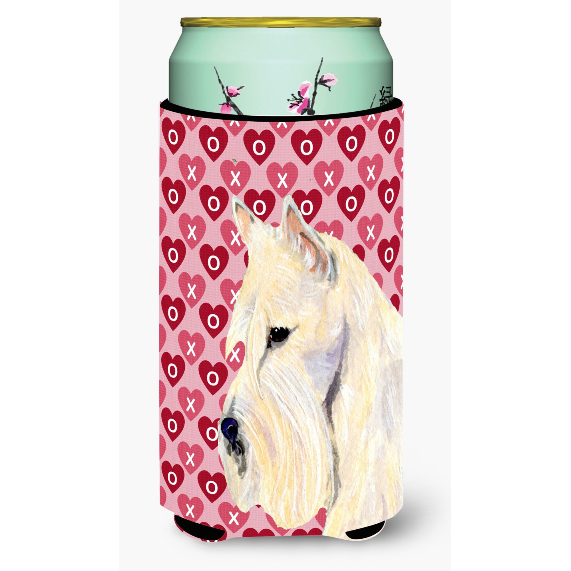 Scottish Terrier Hearts Love Valentine'S Day Portrait  Tall Boy Beverage Insulator Beverage Insulator Hugger