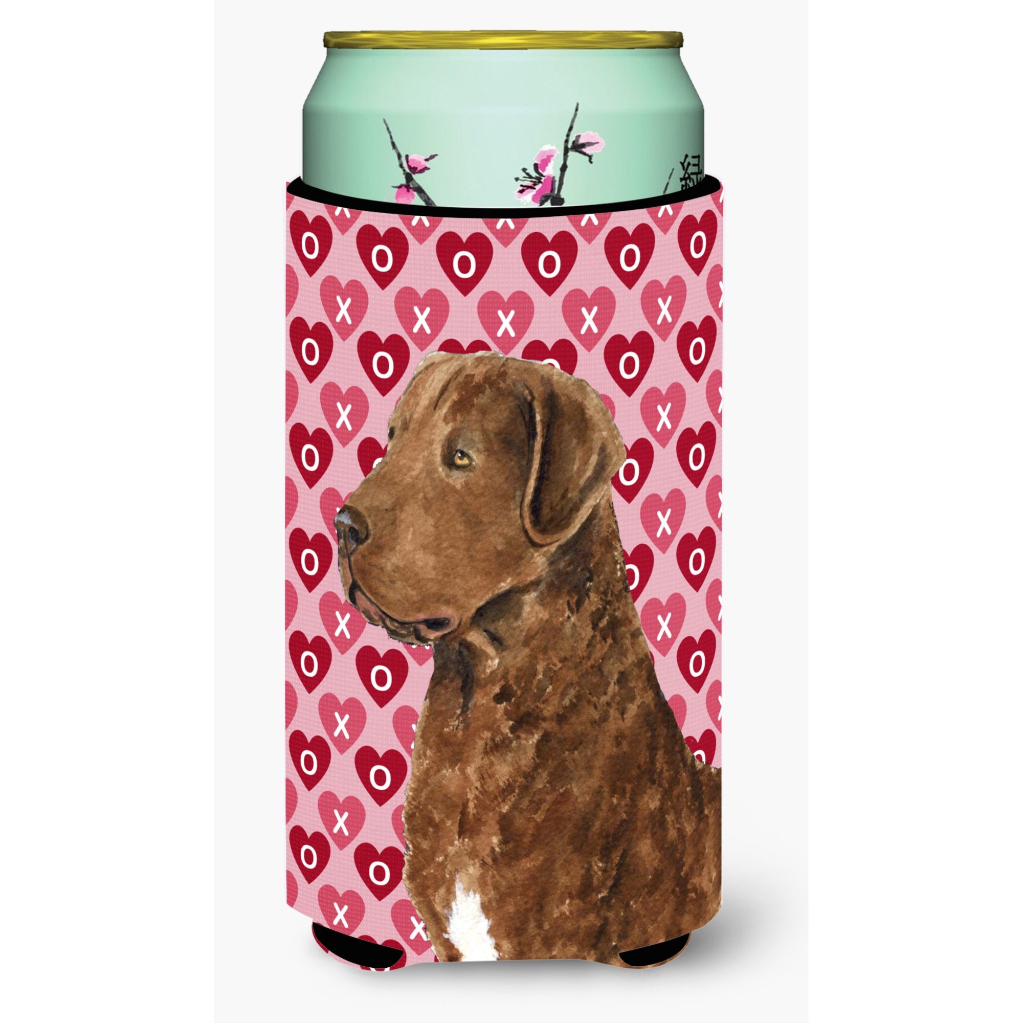 Chesapeake Bay Retriever Hearts Love Valentines Day  Tall Boy Beverage Insulator Beverage Insulator Hugger