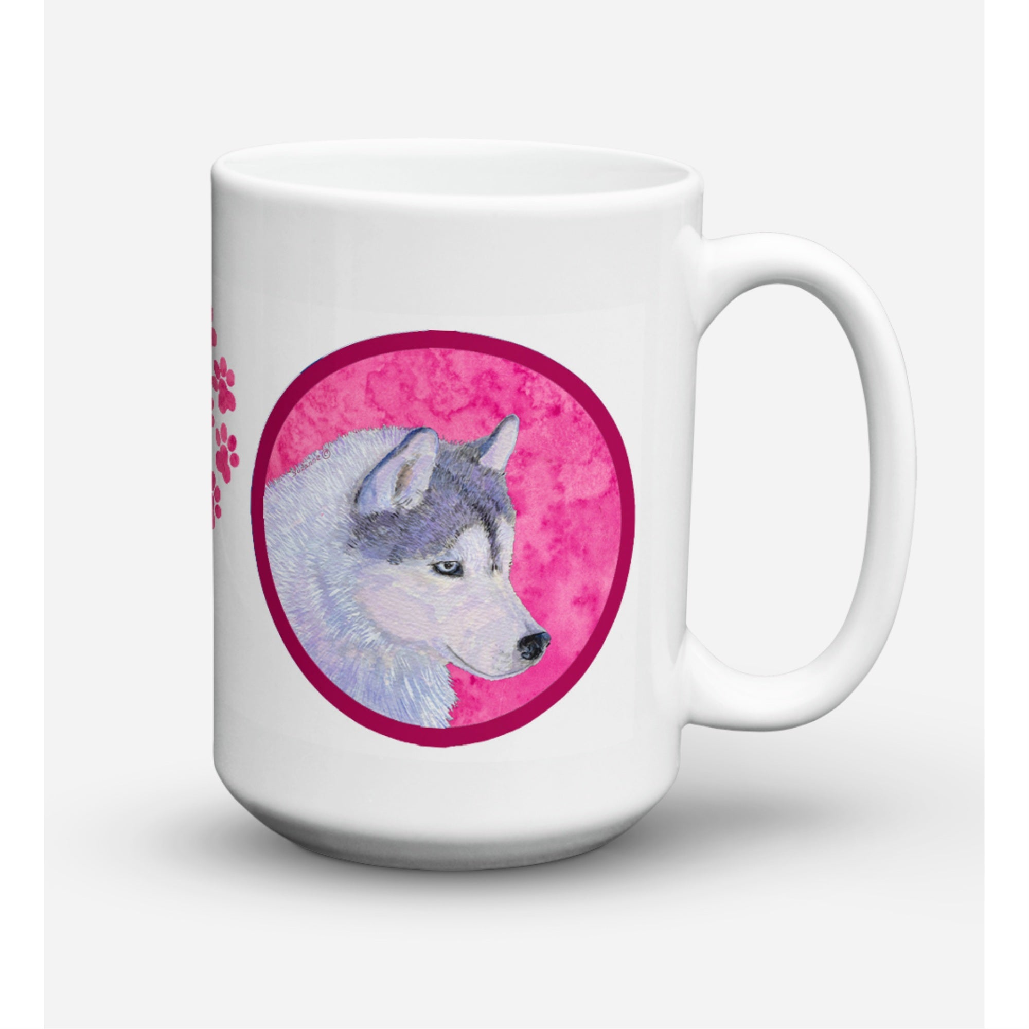 Carolines Treasures SS4740PKCM15 Siberian Husky Microwavable Ceramic Coffee Mug 15 oz Multicolor