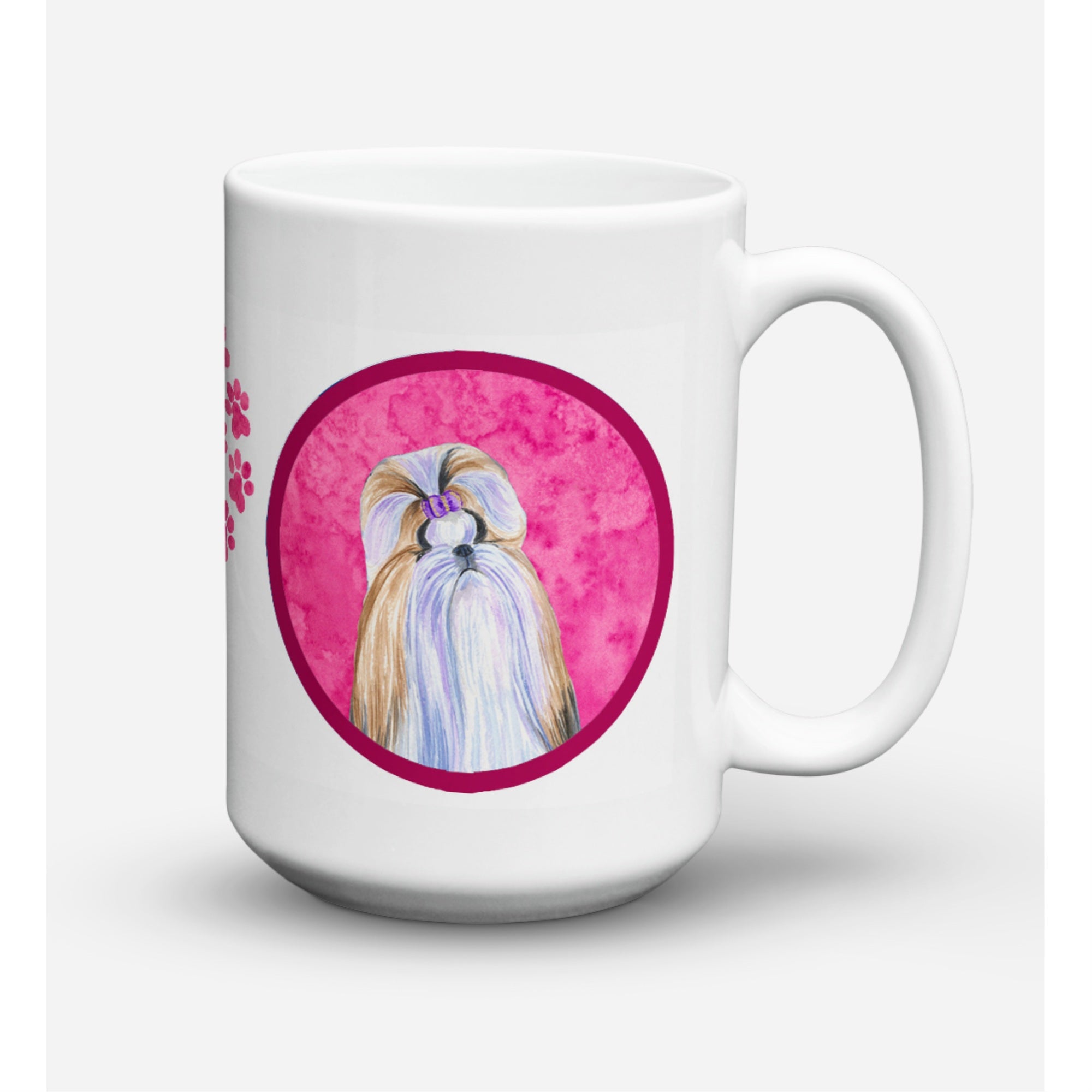 'Caroline's Treasures SS4741-PK-CM15 Shih Tzu Microwavable Ceramic Coffee Mug, 15 oz, Multicolor''