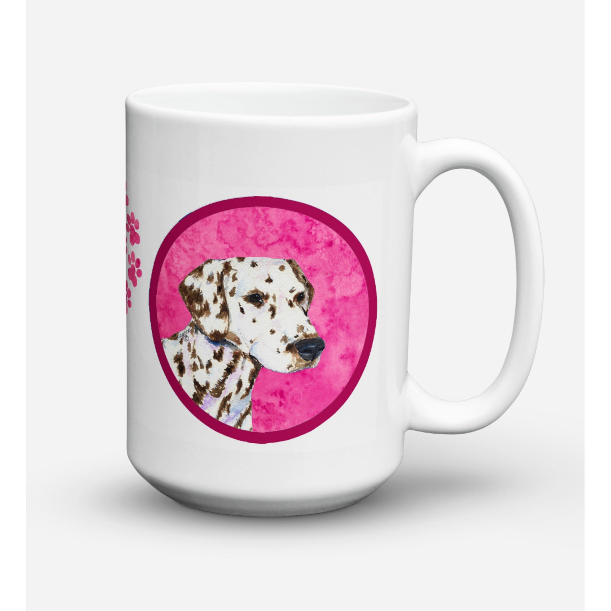 Carolines Treasures SS4745PKCM15 Dalmatian Microwavable Ceramic Coffee Mug 15 oz Multicolor