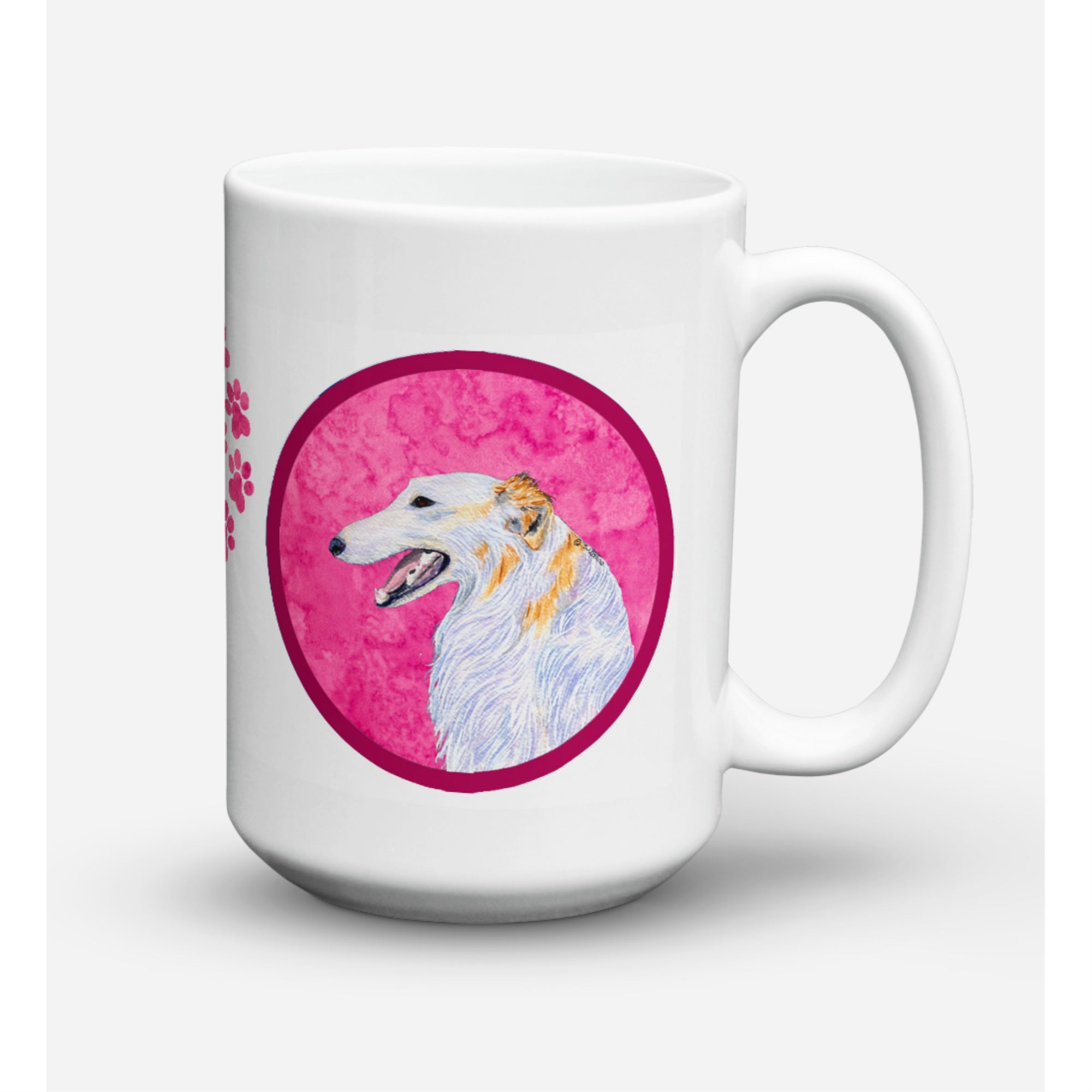 Carolines Treasures SS4751PKCM15 Borzoi Dishwasher Safe Microwavable Ceramic Coffee Mug 15 oz Multicolor