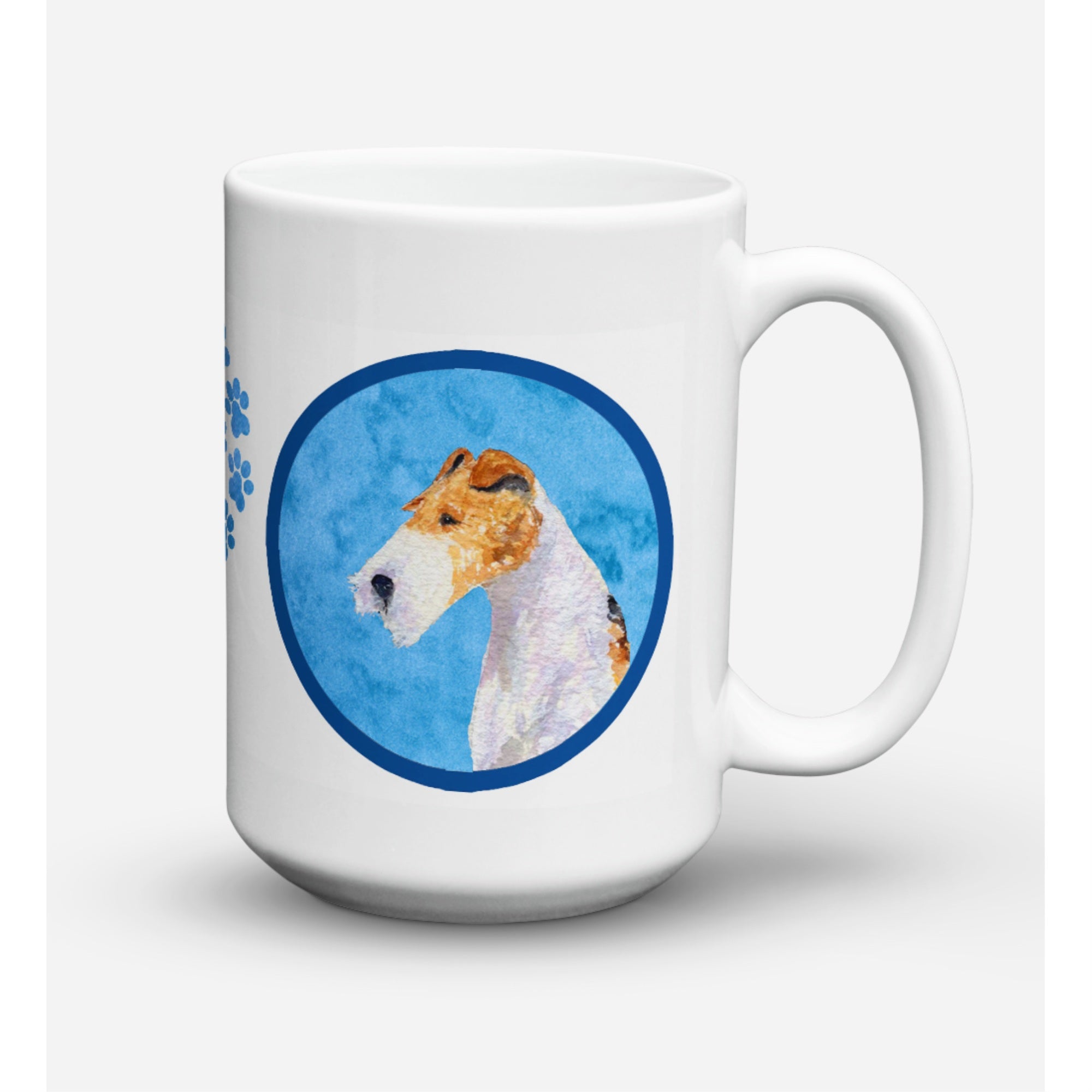 Carolines Treasures SS4754BUCM15 Fox Terrier Microwavable Ceramic Coffee Mug 15 oz Multicolor