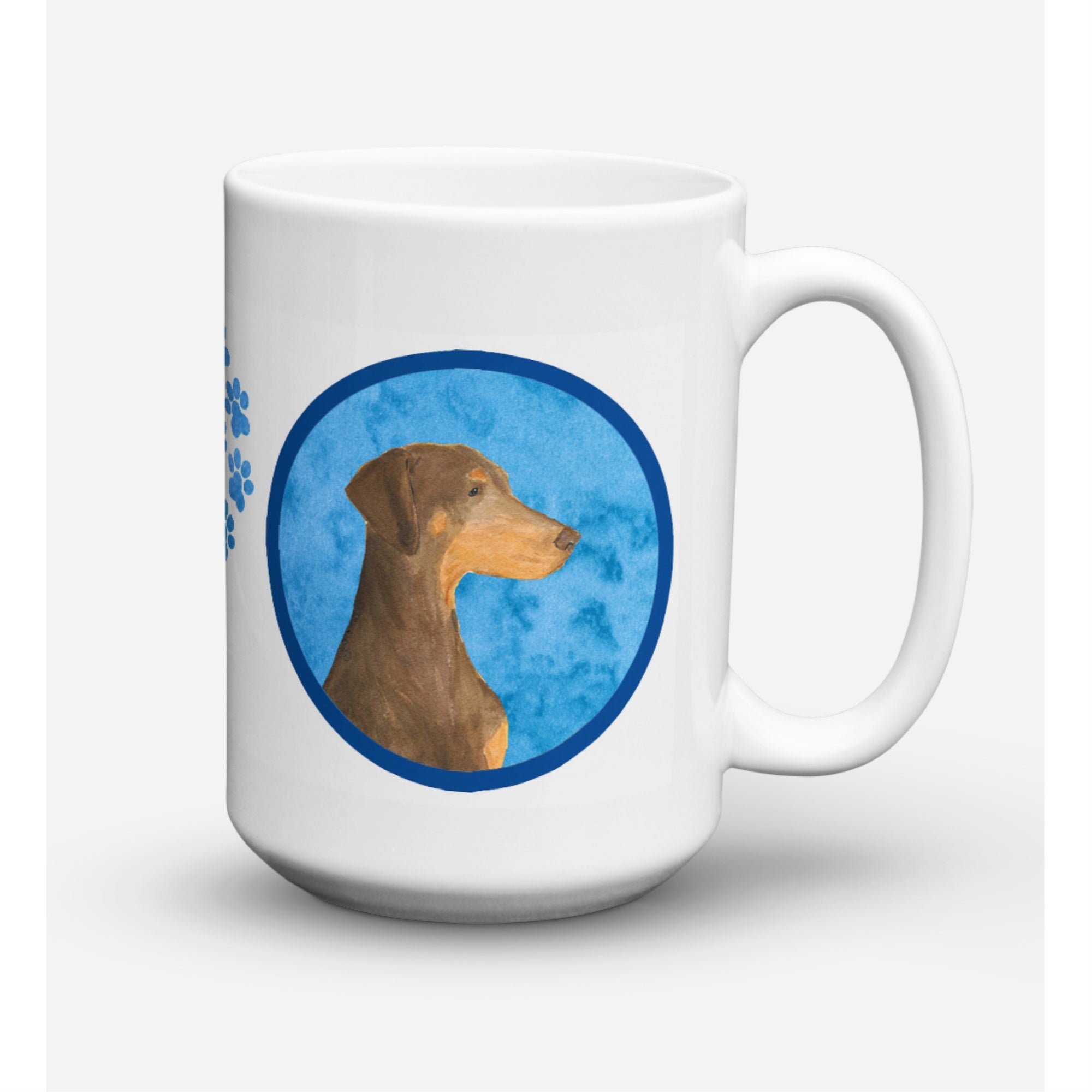 Carolines Treasures SS4755BUCM15 Doberman Microwavable Ceramic Coffee Mug 15 oz Multicolor