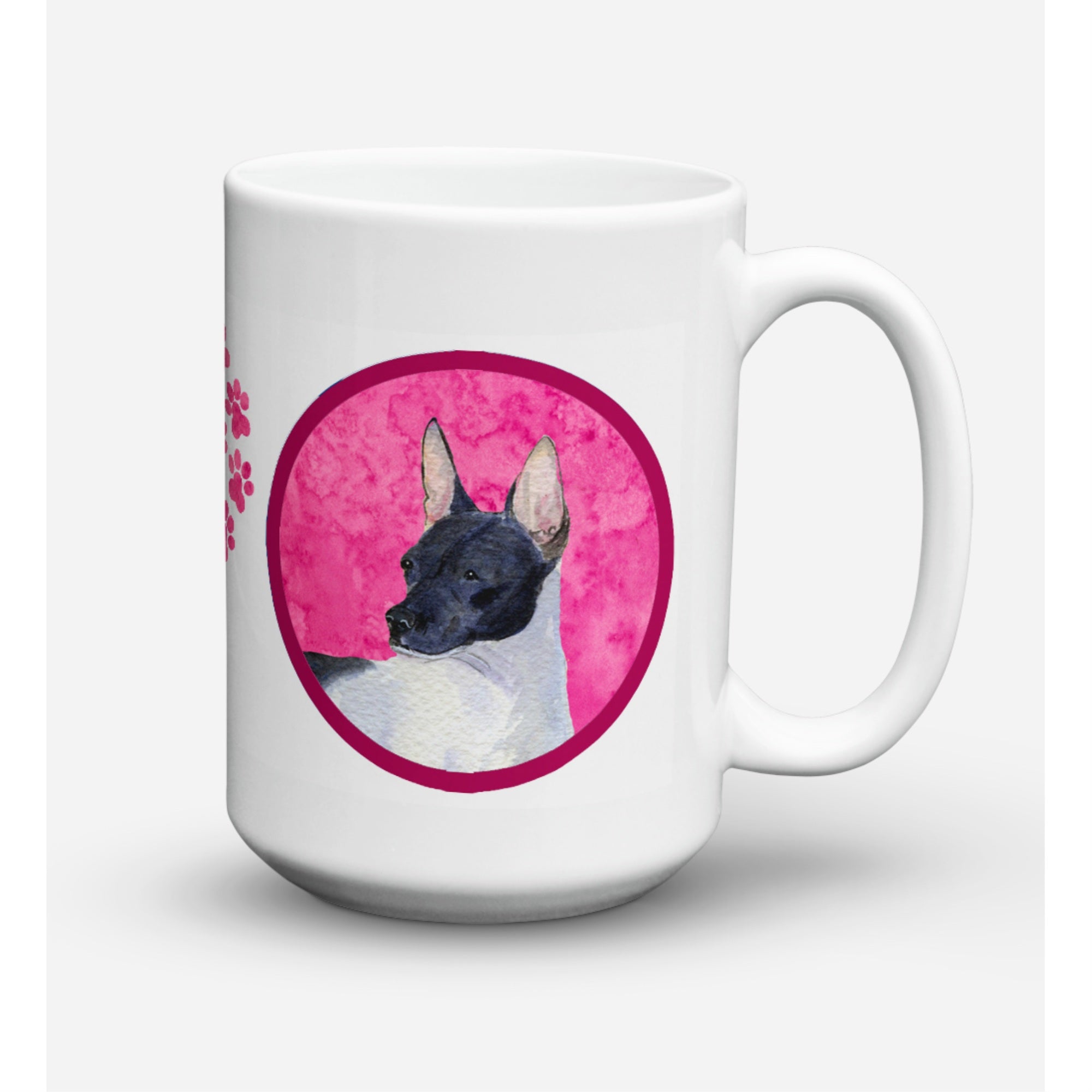 Carolines Treasures SS4756PKCM15 Rat Terrier Microwavable Ceramic Coffee Mug 15 oz Multicolor