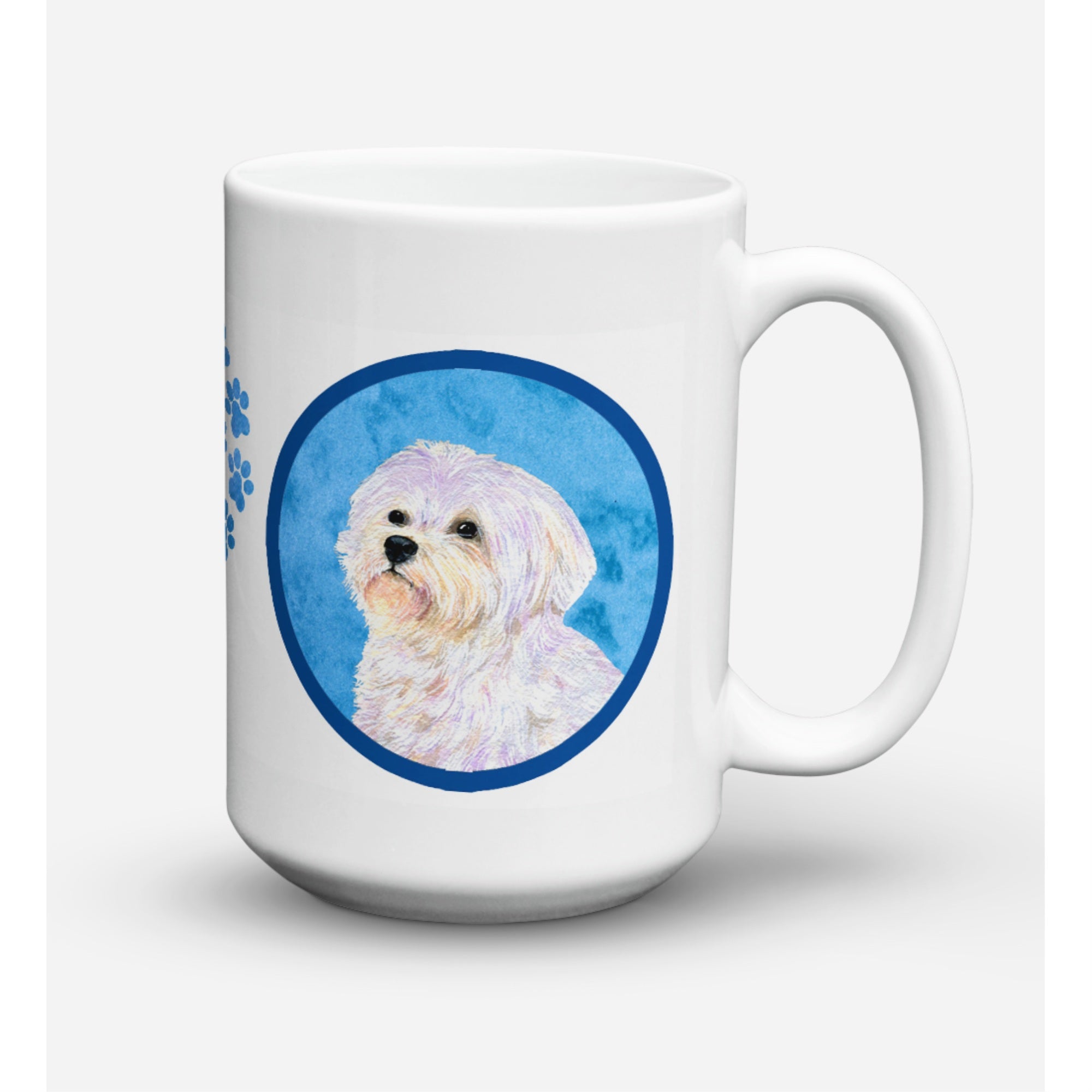 'Caroline's Treasures SS4757-BU-CM15 Maltese Dishwasher Safe Microwavable Ceramic Coffee Mug, 15 oz, Multicolor''
