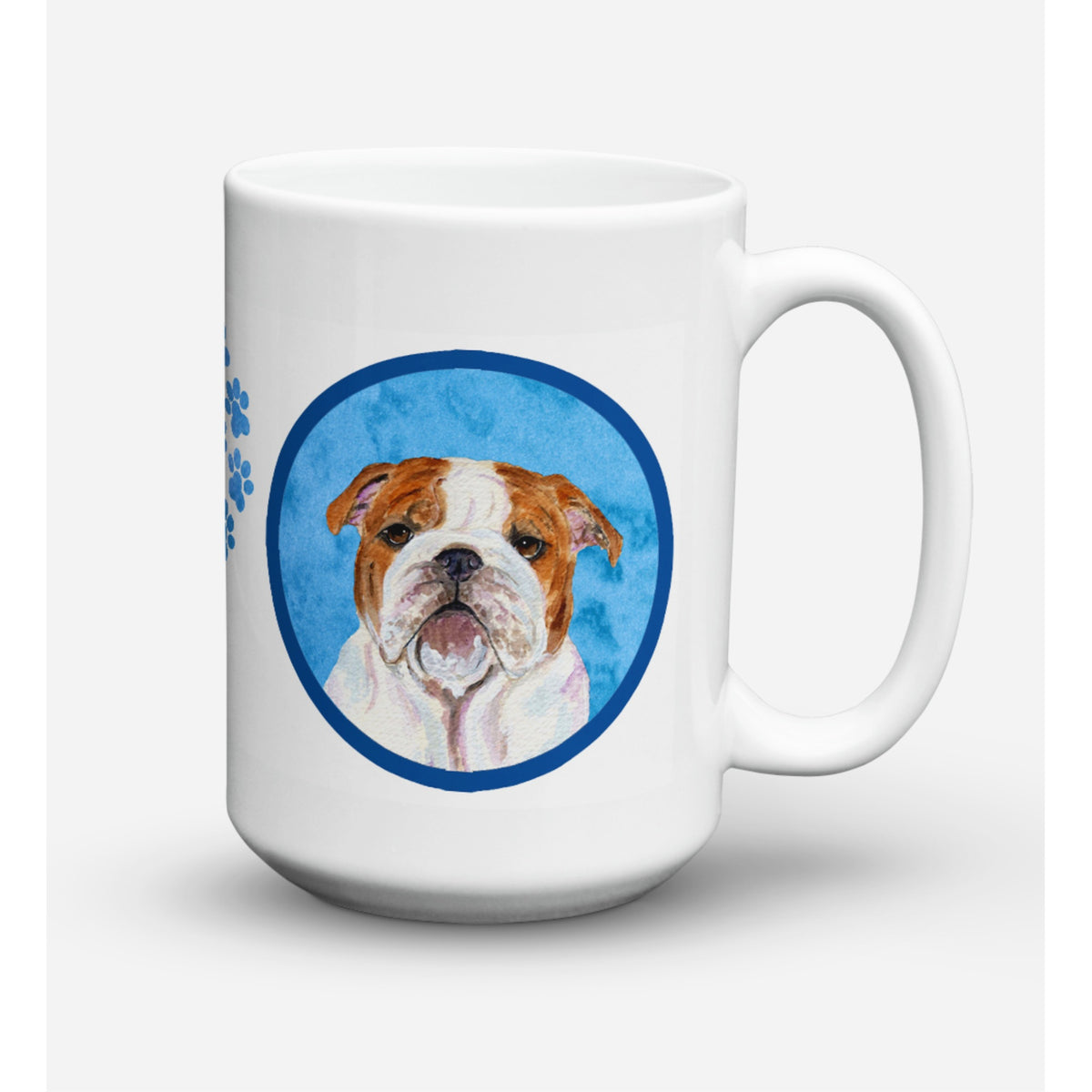 'Caroline's Treasures SS4760-BU-CM15 Bulldog English Microwavable Ceramic Coffee Mug, 15 oz, Multicolor''