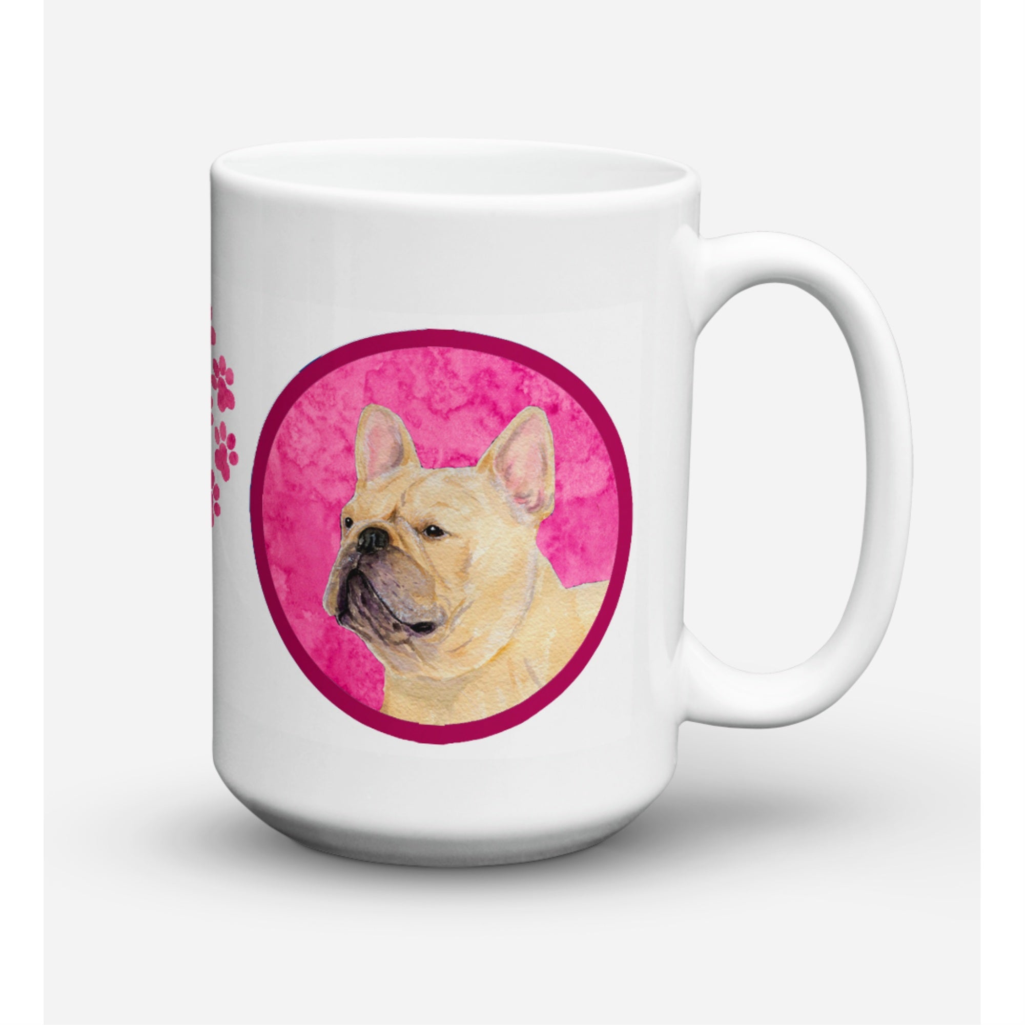 'Caroline's Treasures SS4761-PK-CM15 French Bulldog Microwavable Ceramic Coffee Mug, 15 oz, Multicolor''
