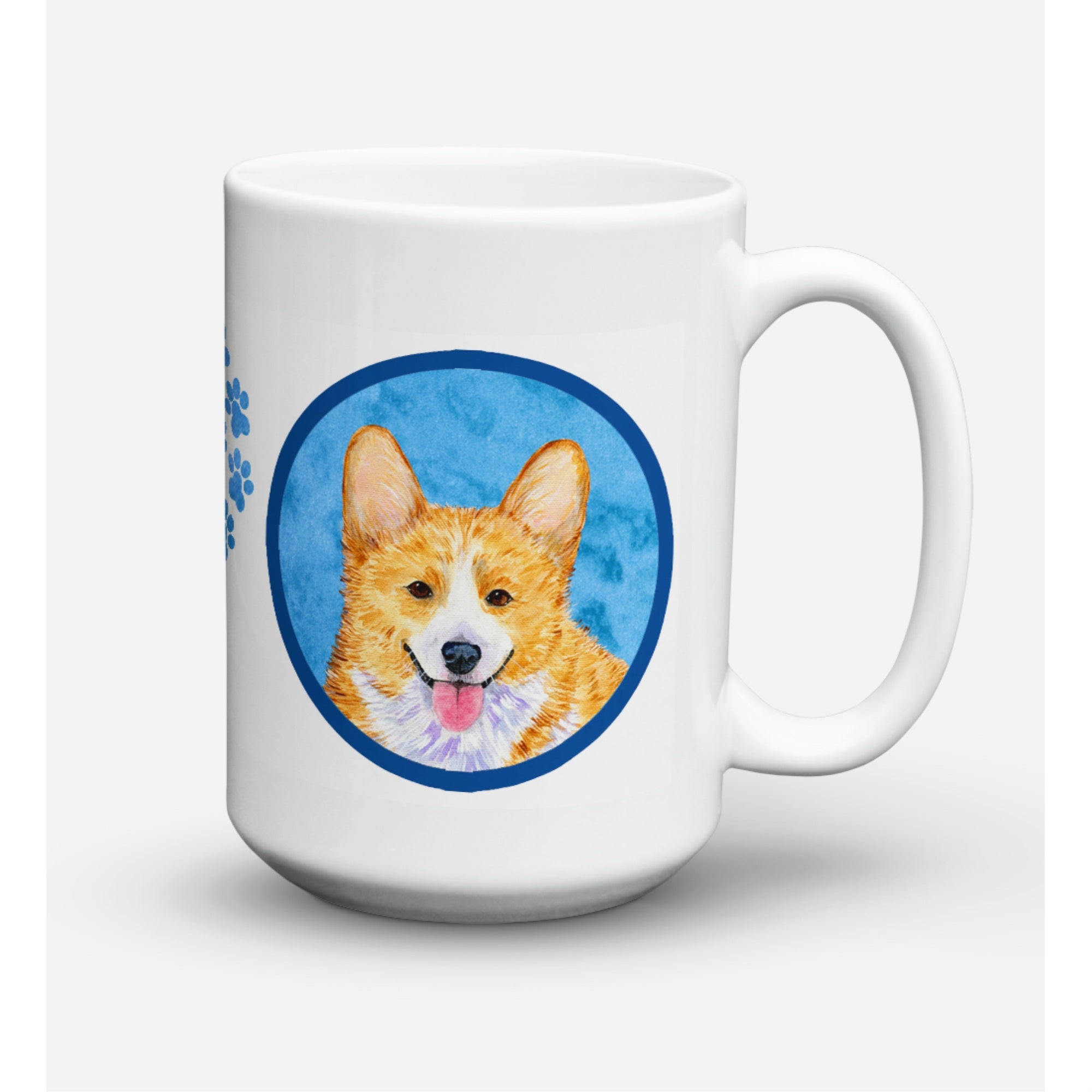 'Caroline's Treasures SS4762-BU-CM15 Corgi Dishwasher Safe Microwavable Ceramic Coffee Mug, 15 oz, Multicolor''