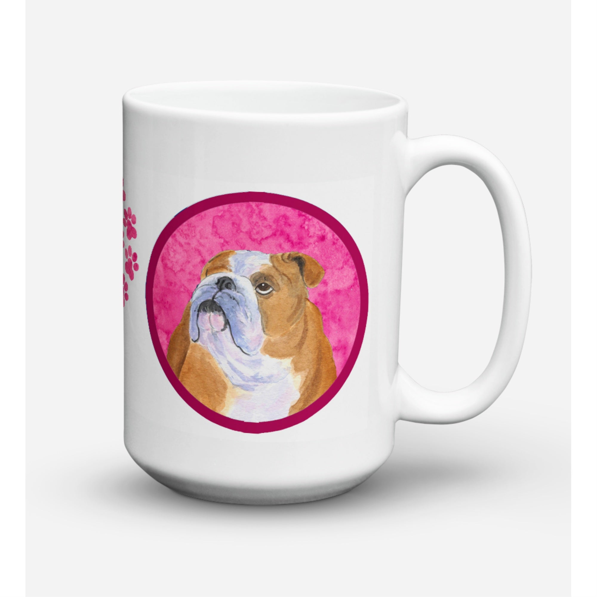 Carolines Treasures SS4767PKCM15 Bulldog English Microwavable Ceramic Coffee Mug 15 oz Multicolor