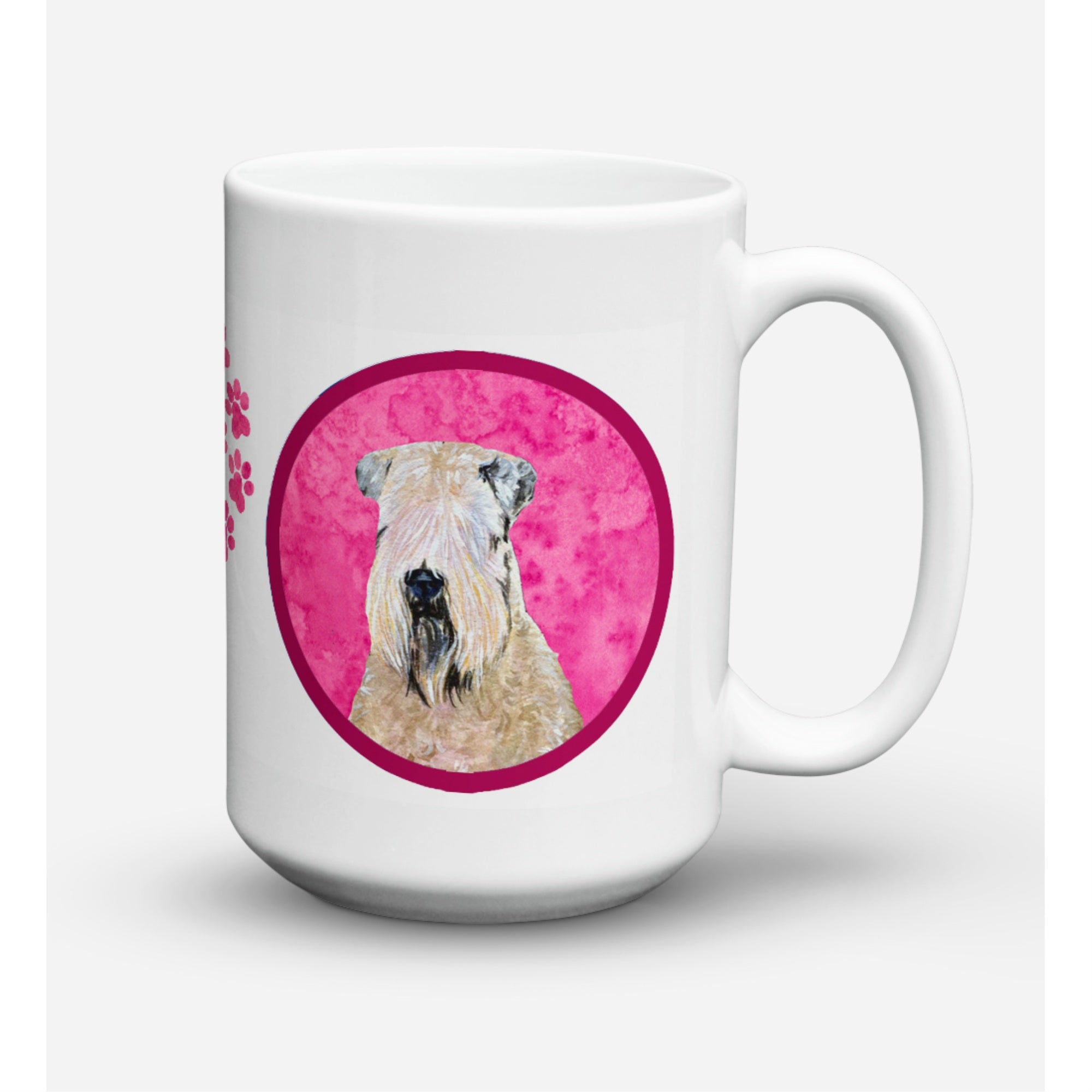 Carolines Treasures SS4769PKCM15 Wheaten Terrier Soft Coated Microwavable Ceramic Coffee Mug 15 oz Multicolor