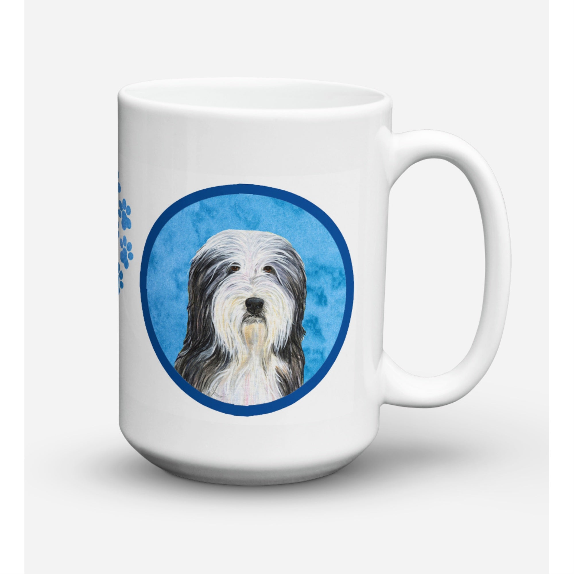 Carolines Treasures SS4773BUCM15 Bearded Collie Microwavable Ceramic Coffee Mug 15 oz Multicolor