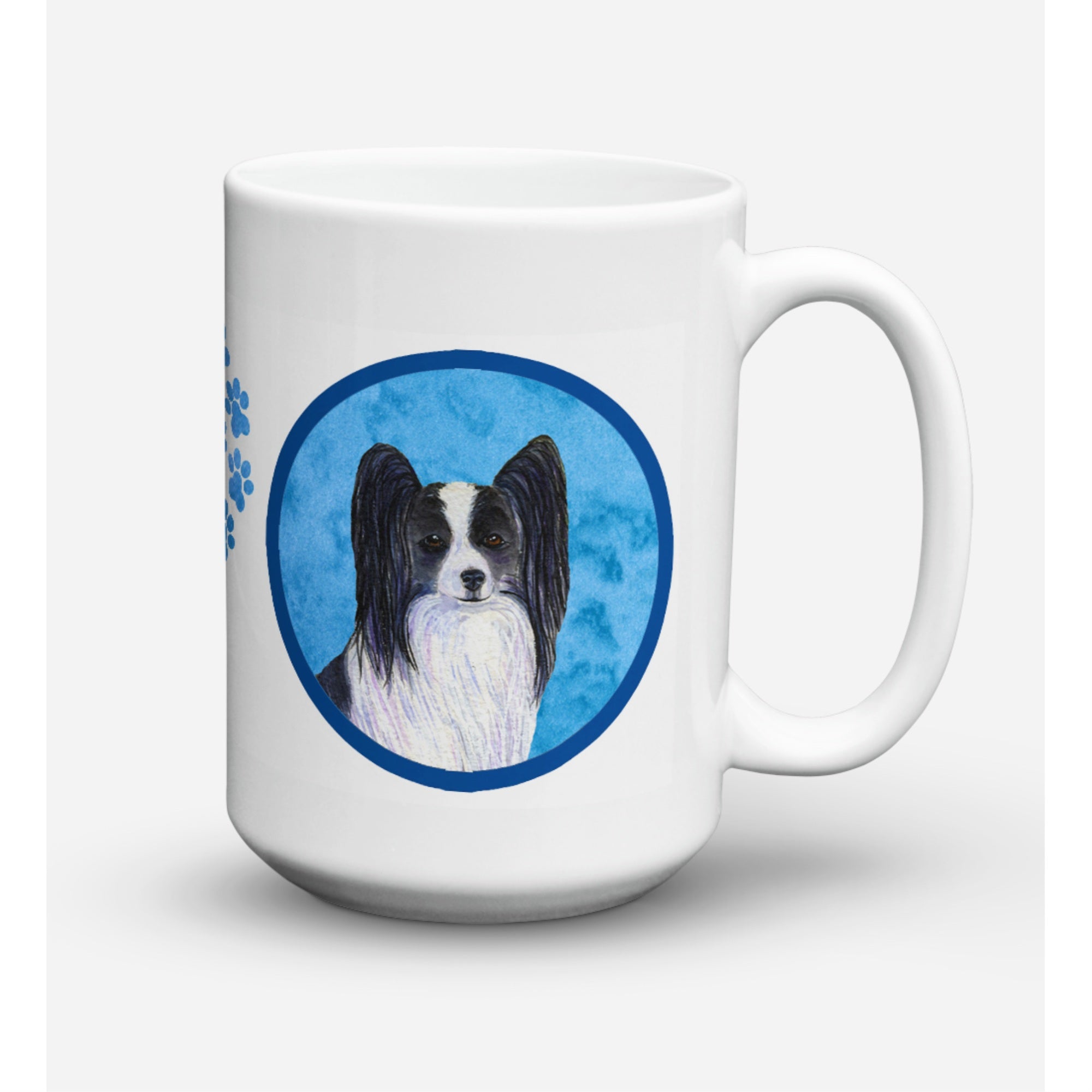 'Caroline's Treasures SS4781-BU-CM15 Papillion Microwavable Ceramic Coffee Mug, 15 oz, Multicolor''