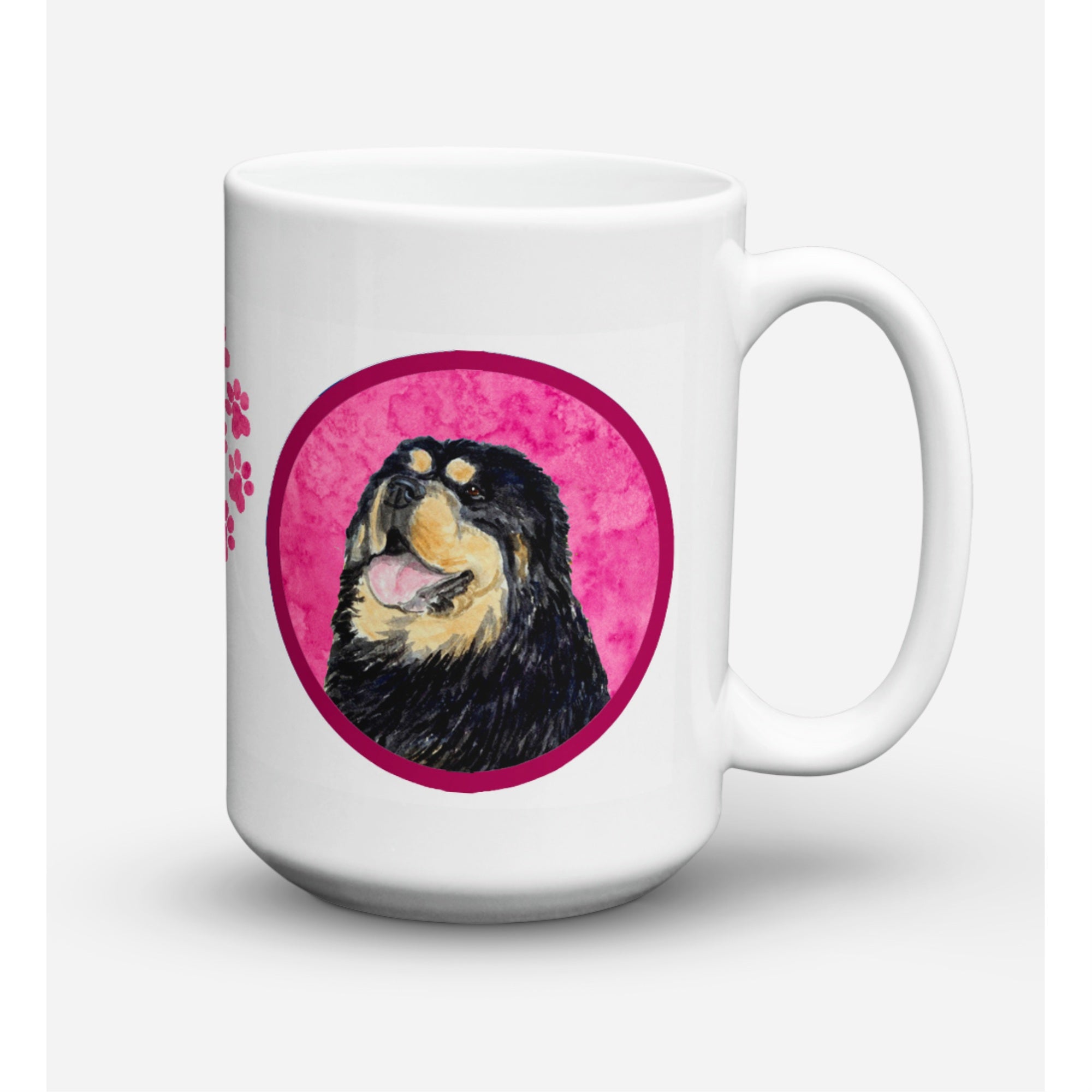 'Caroline's Treasures SS4788-PK-CM15 Tibetan Mastiff Microwavable Ceramic Coffee Mug, 15 oz, Multicolor''
