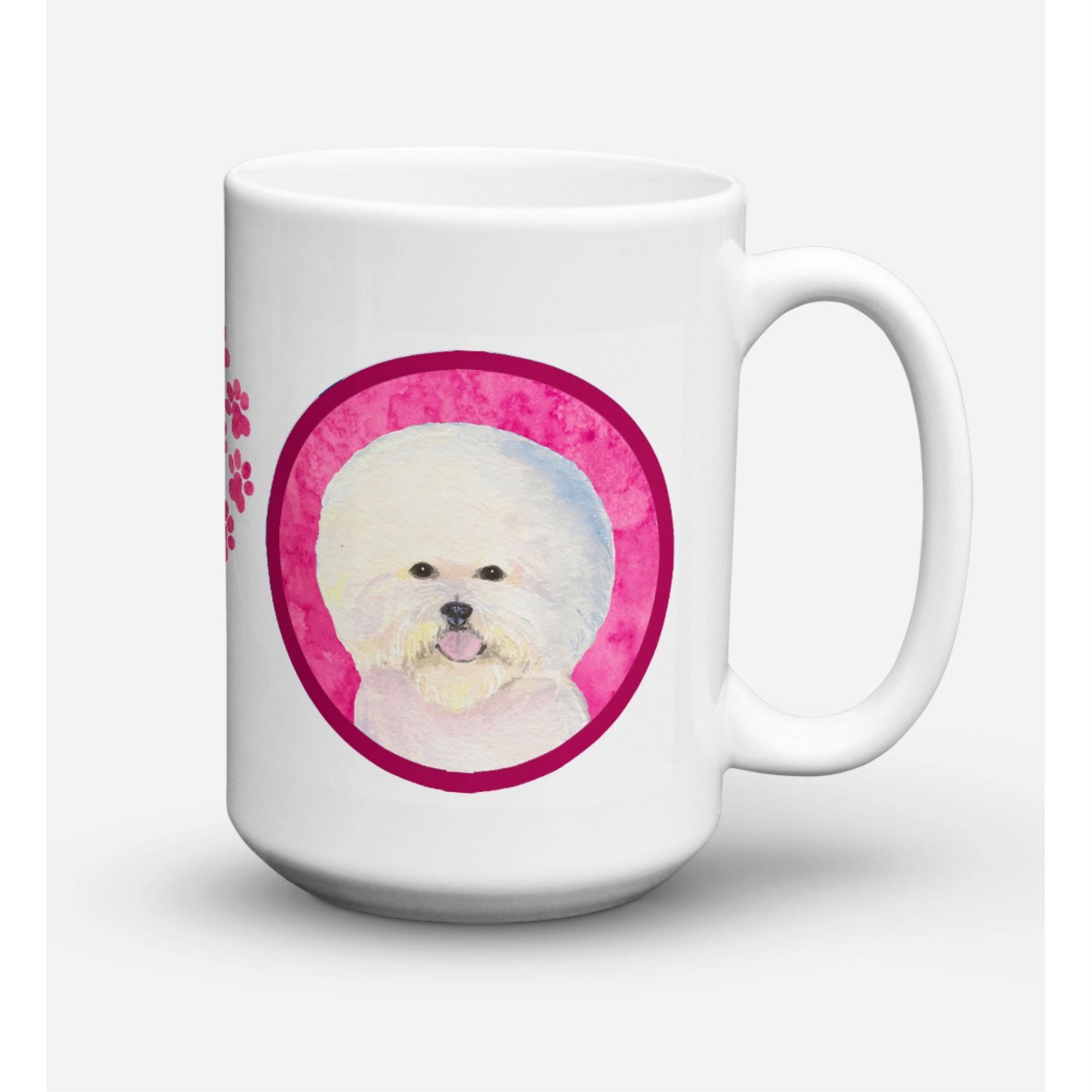 Carolines Treasures SS4802PKCM15 Bichon Frise Microwavable Ceramic Coffee Mug 15 oz Multicolor