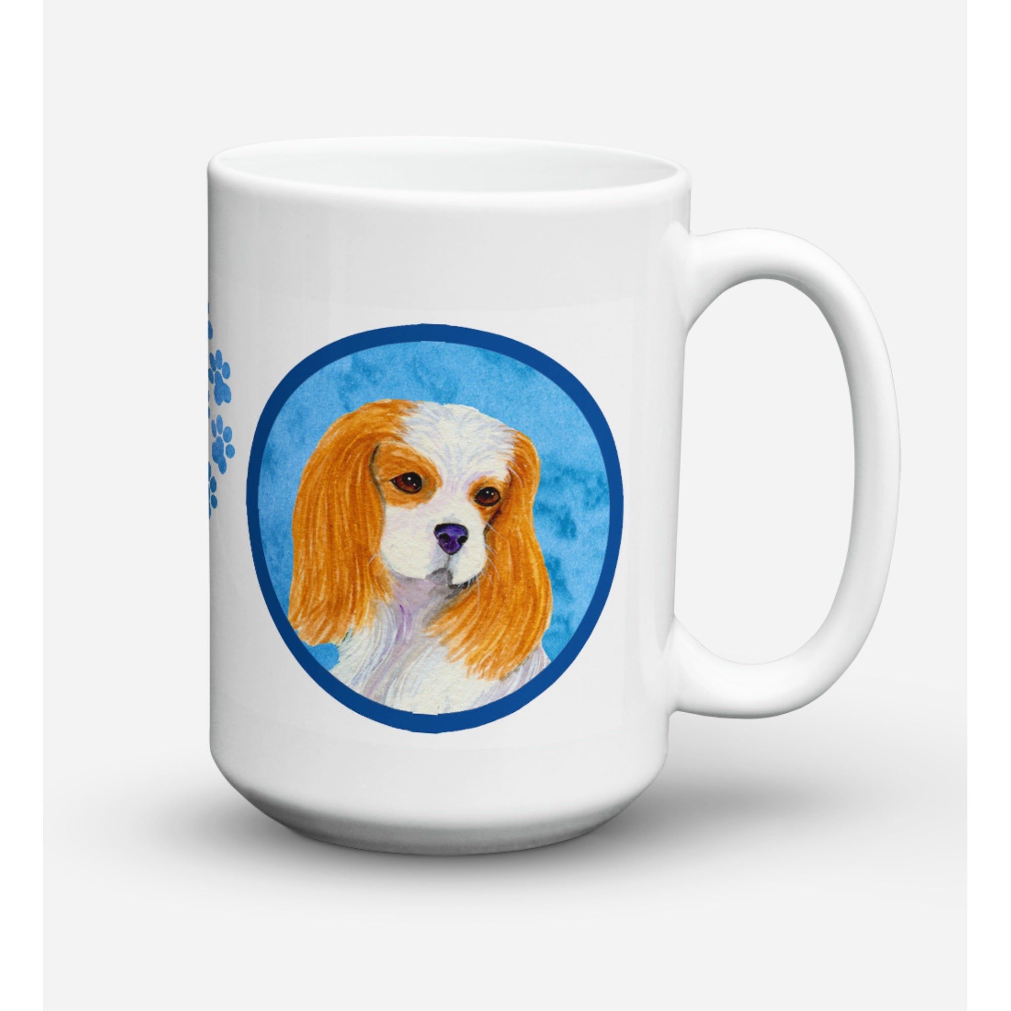 Carolines Treasures SS4803BUCM15 Cavalier Spaniel Microwavable Ceramic Coffee Mug 15 oz Multicolor
