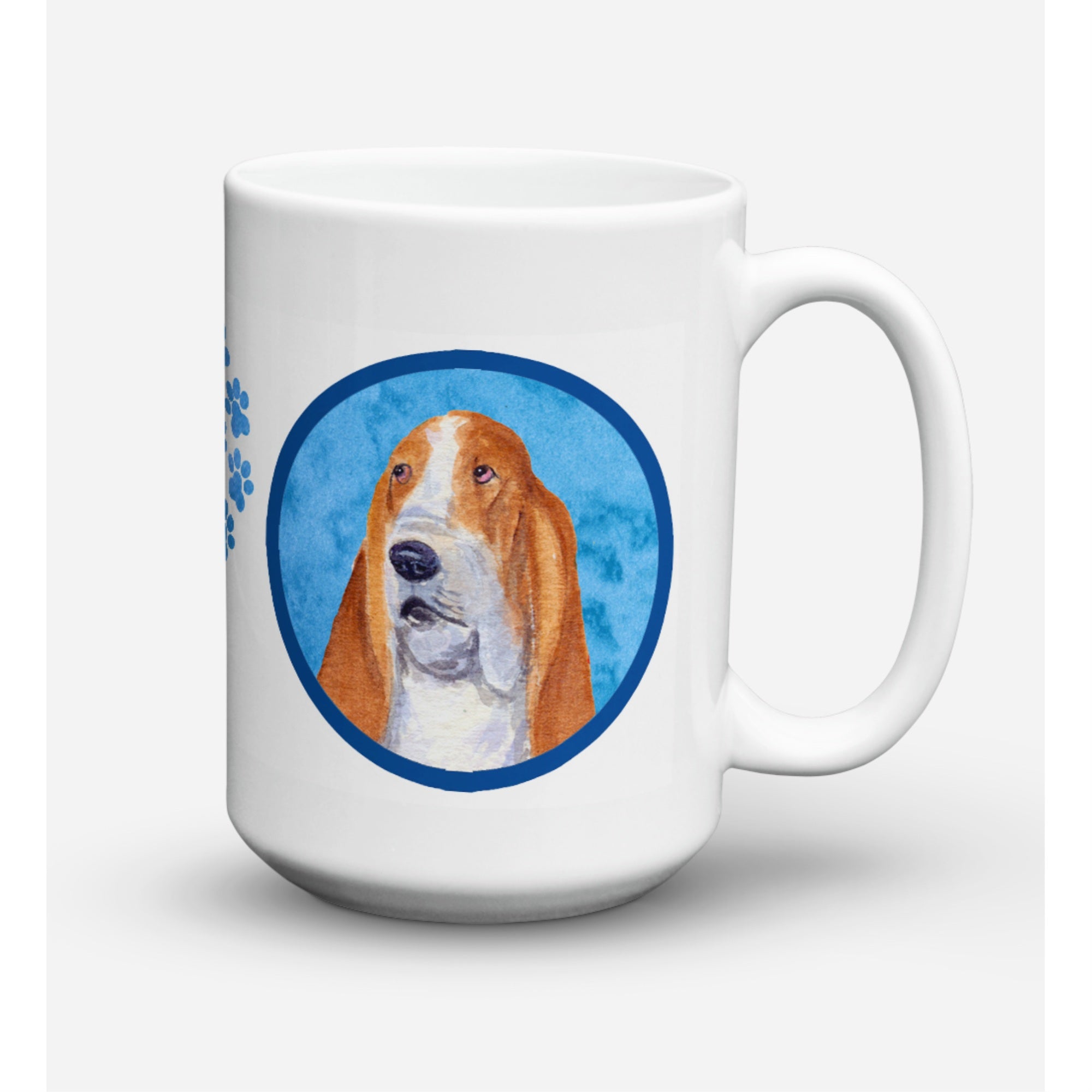 Carolines Treasures SS4804BUCM15 Basset Hound Microwavable Ceramic Coffee Mug 15 oz Multicolor