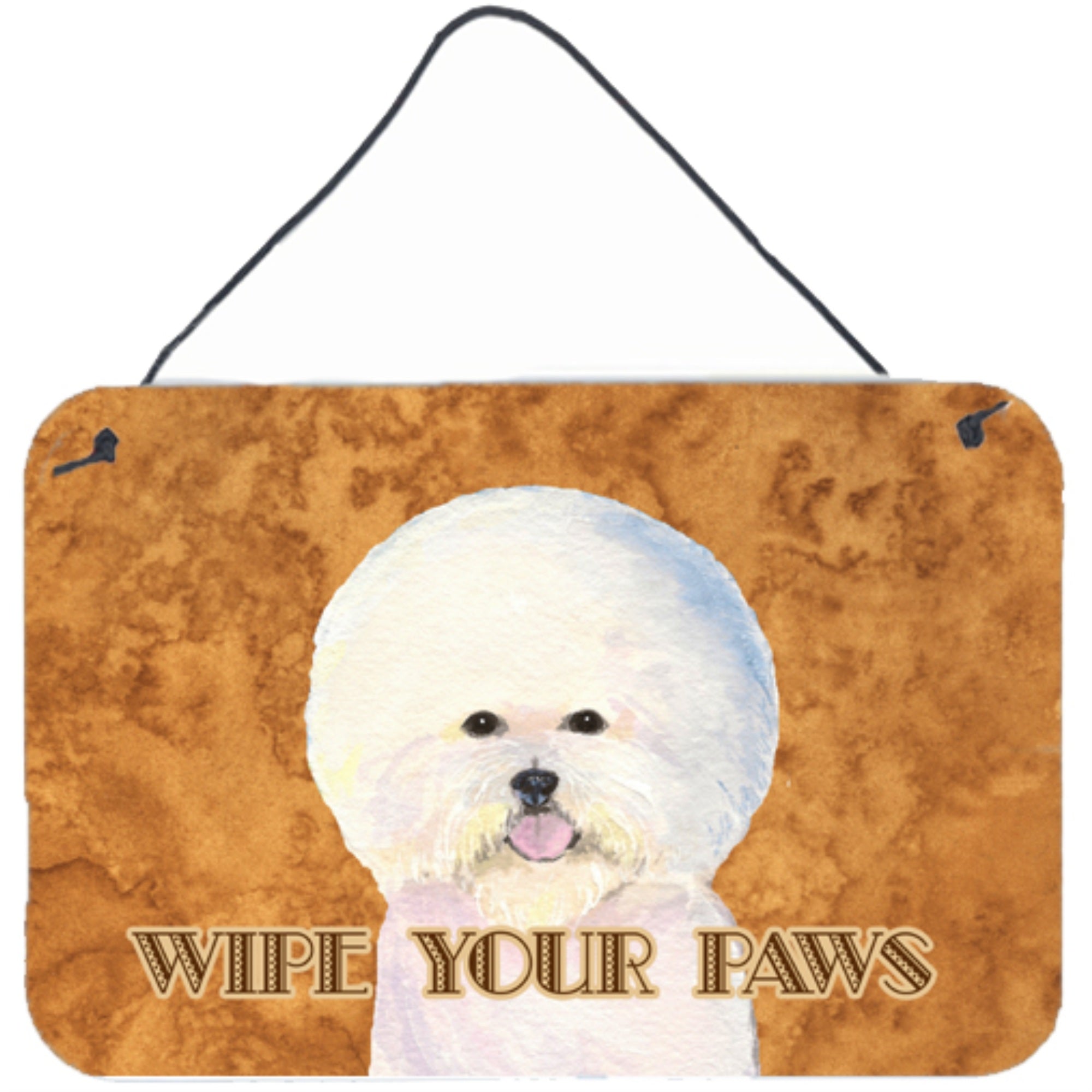 'Caroline'S Treasures Bichon Frise Wipe Your Paws Aluminum Metal Wall Or Door Hanging Prints, 8 X 12''''''