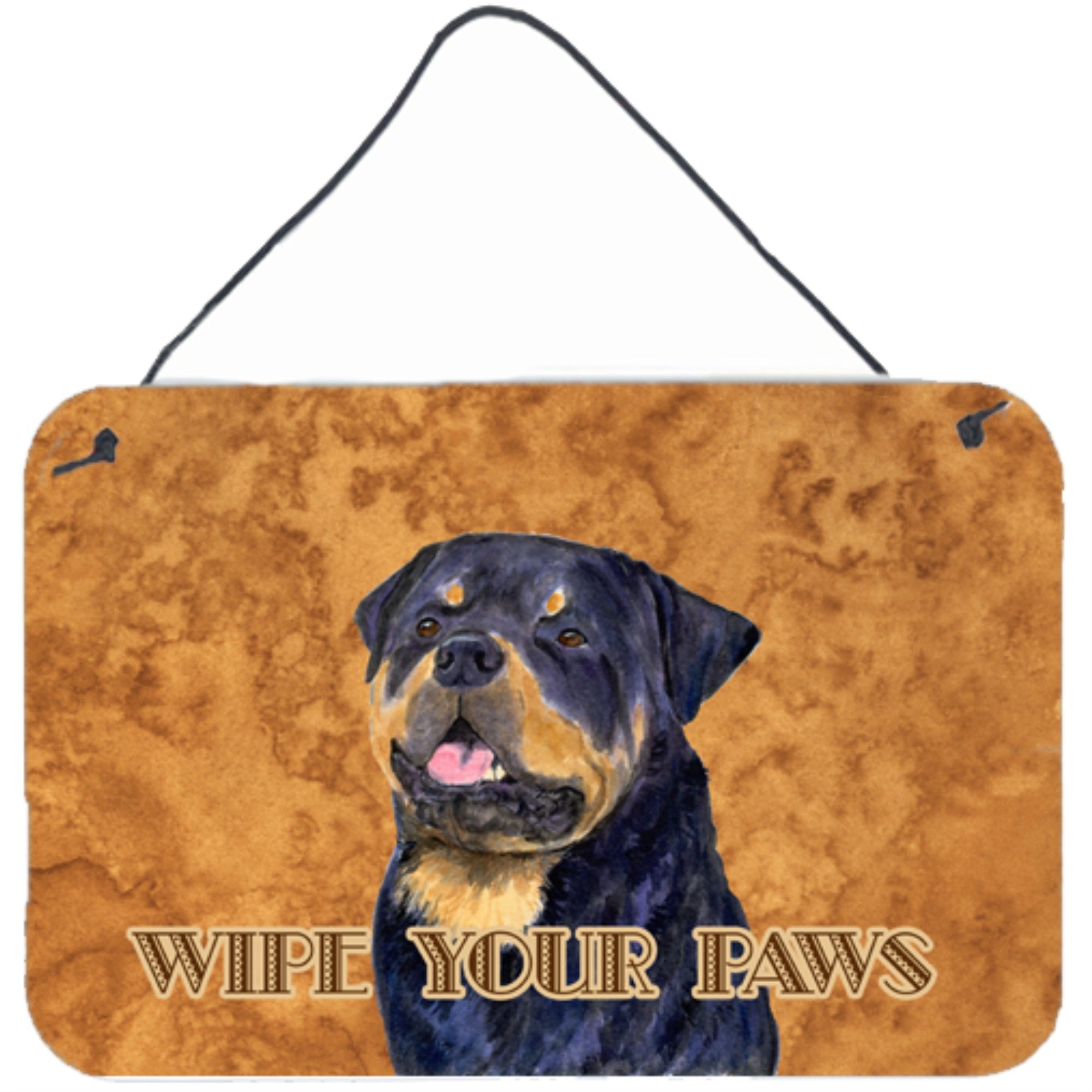 'Caroline'S Treasures Rottweiler Wipe Your Paws Aluminum Metal Wall Or Door Hanging Prints, 8 X 12''''''