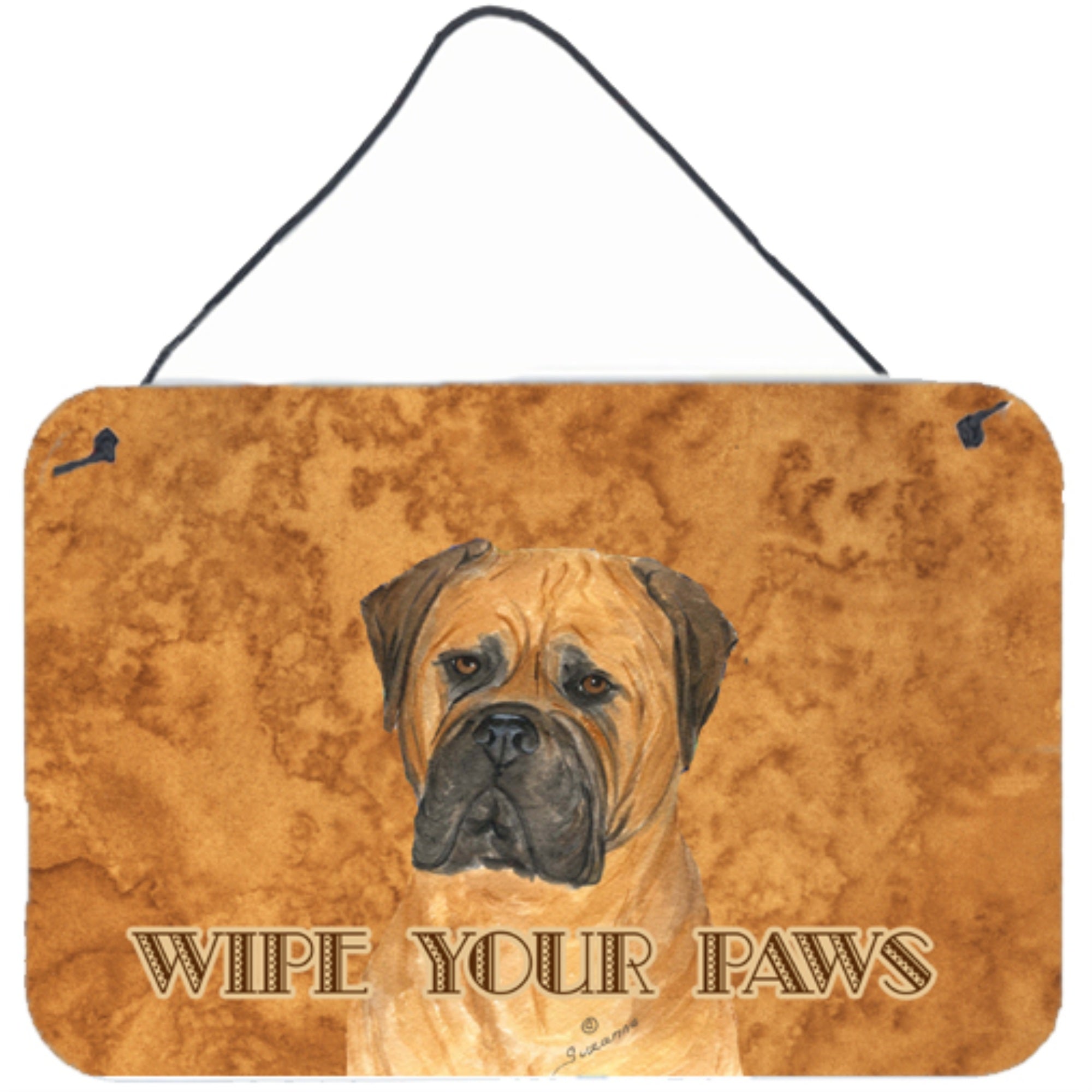 'Caroline'S Treasures Bullmastiff Wipe Your Paws Aluminum Metal Wall Or Door Hanging Prints, 8 X 12''''''