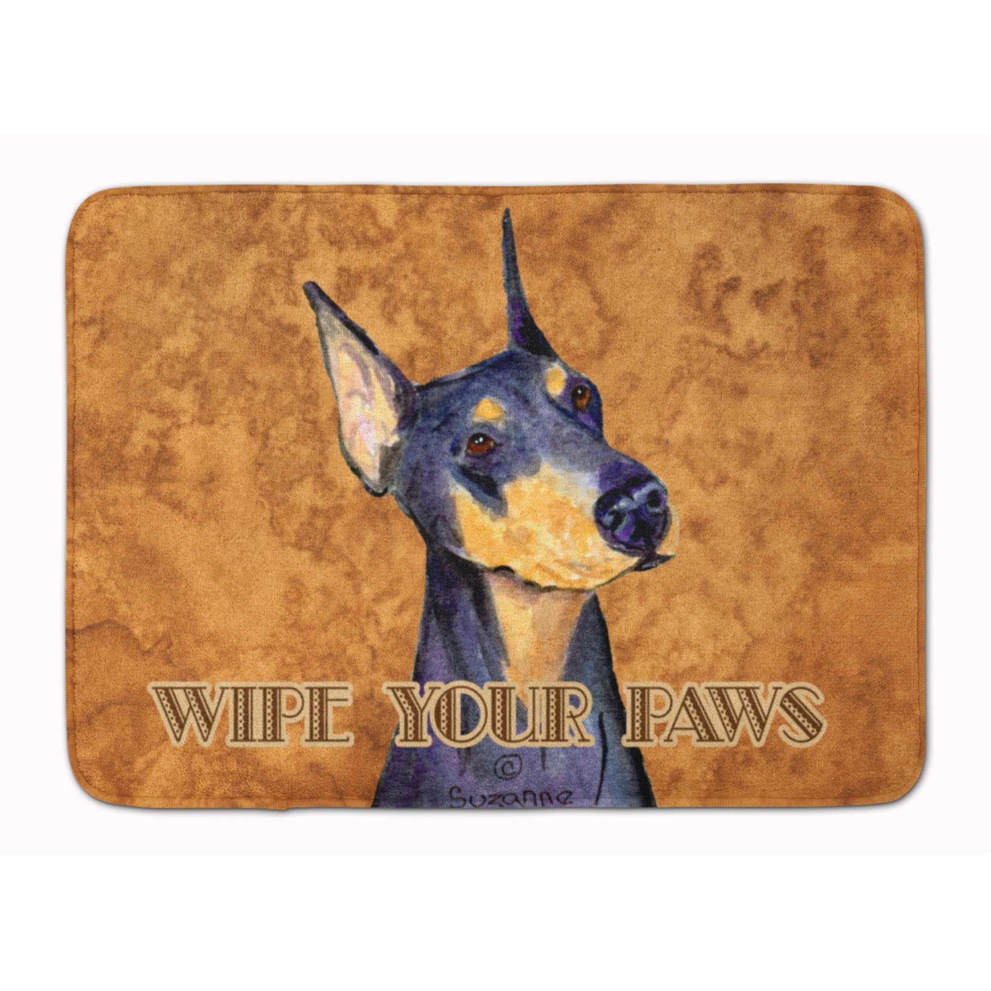 'Caroline'S Treasures Black And Tan Doberman Wipe Your Paws, 19'''' X 27'''', Multicolor''