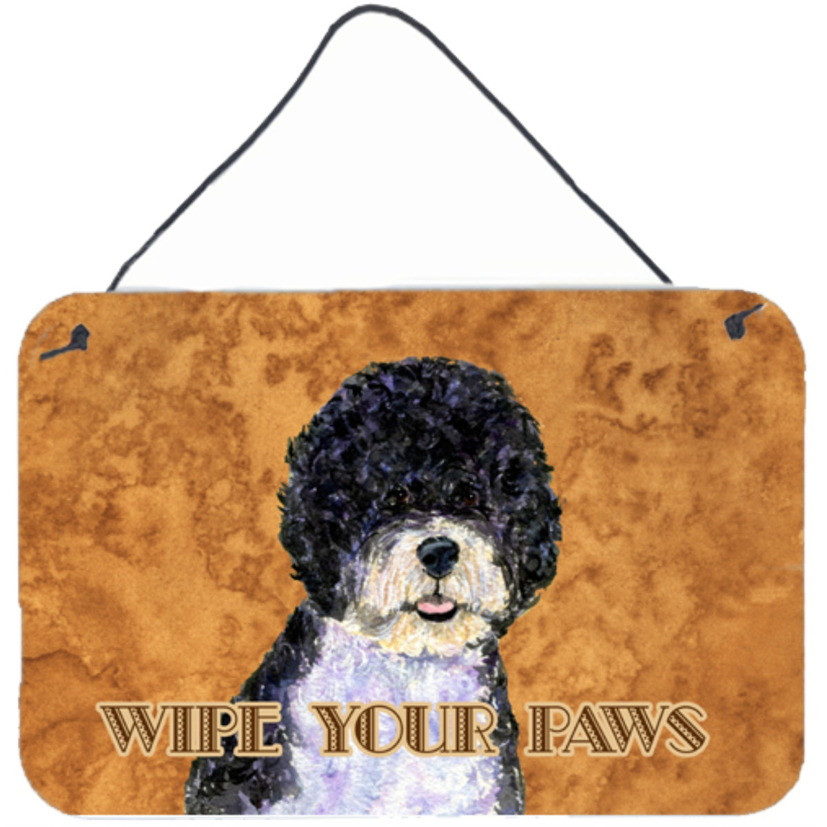 'Caroline'S Treasures Portuguese Water Dog Wipe Your Paws Aluminum Metal Wall Or Door Hanging Prints, 8 X 12''''''