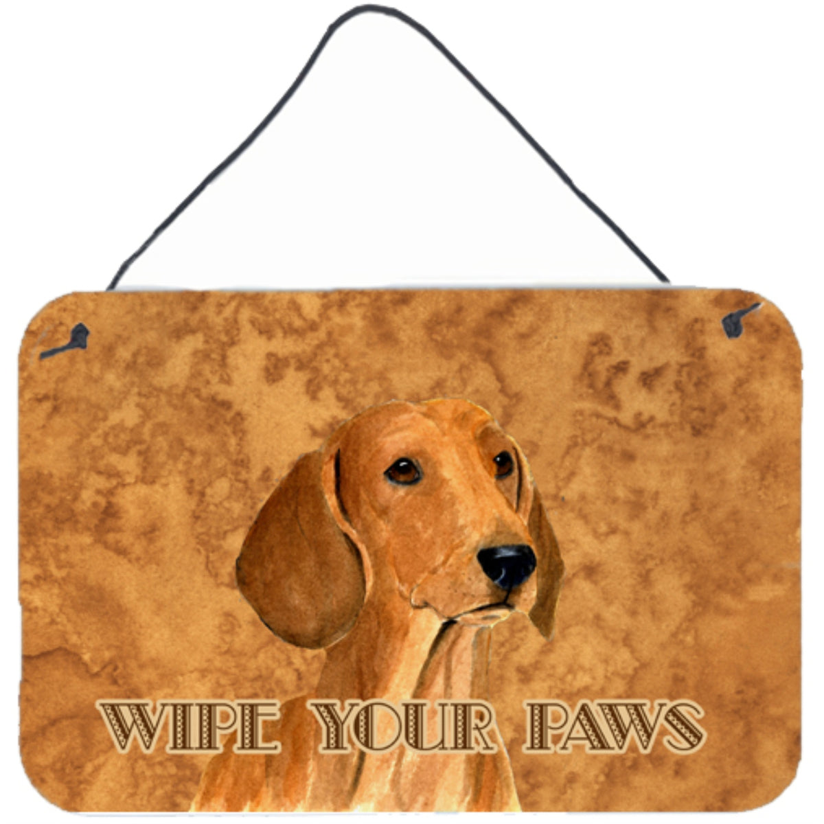 'Caroline'S Treasures Red Dachshund Wipe Your Paws Aluminum Metal Wall Or Door Hanging Prints, 8 X 12''''''