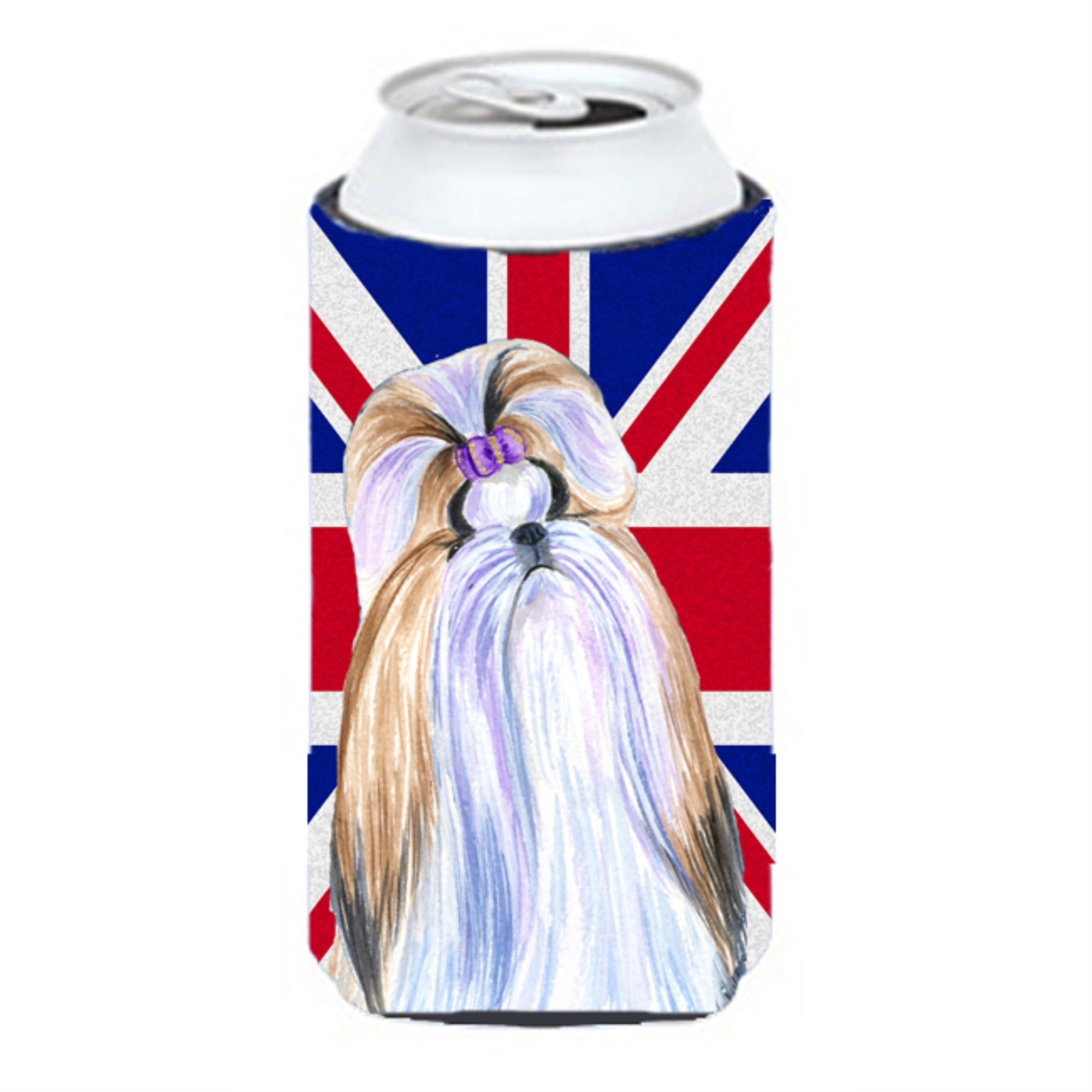 Shih Tzu With English Union Jack British Flag Tall Boy Beverage Insulator Hugger Ss4907Tbc