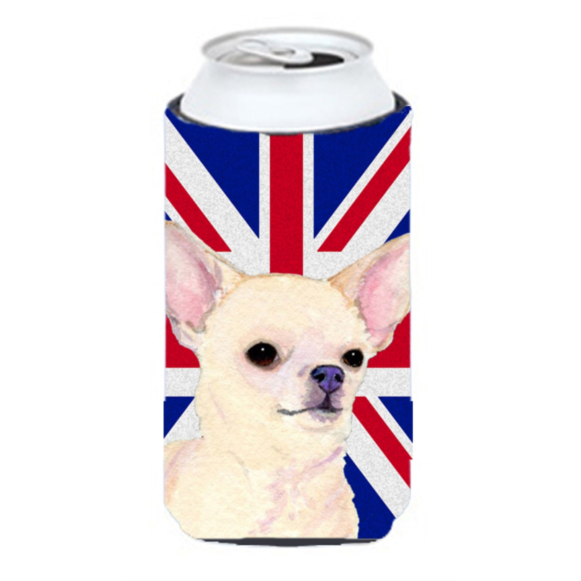 Chihuahua With English Union Jack British Flag Tall Boy Beverage Insulator Hugger Ss4914Tbc
