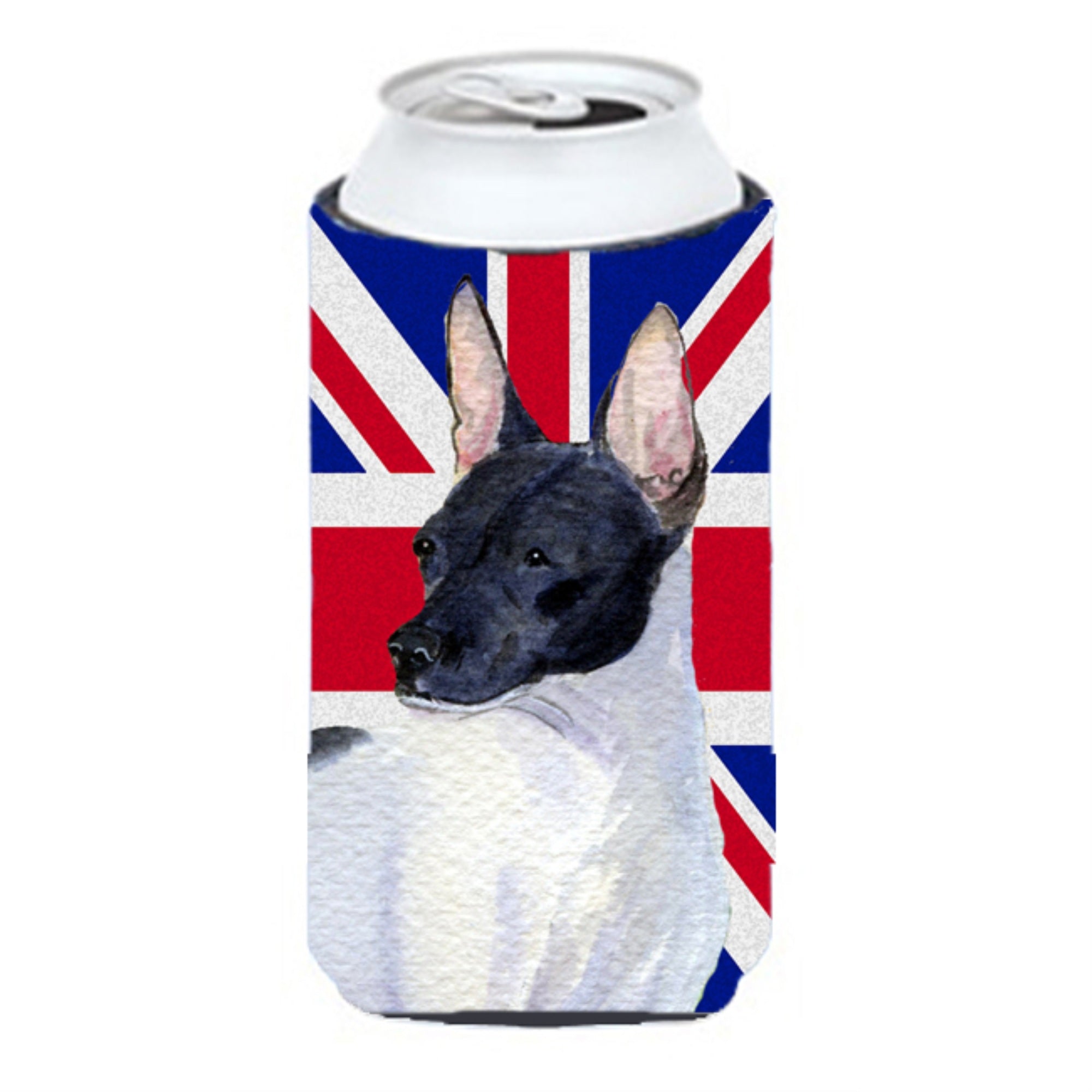 Rat Terrier With English Union Jack British Flag Tall Boy Beverage Insulator Hugger Ss4922Tbc