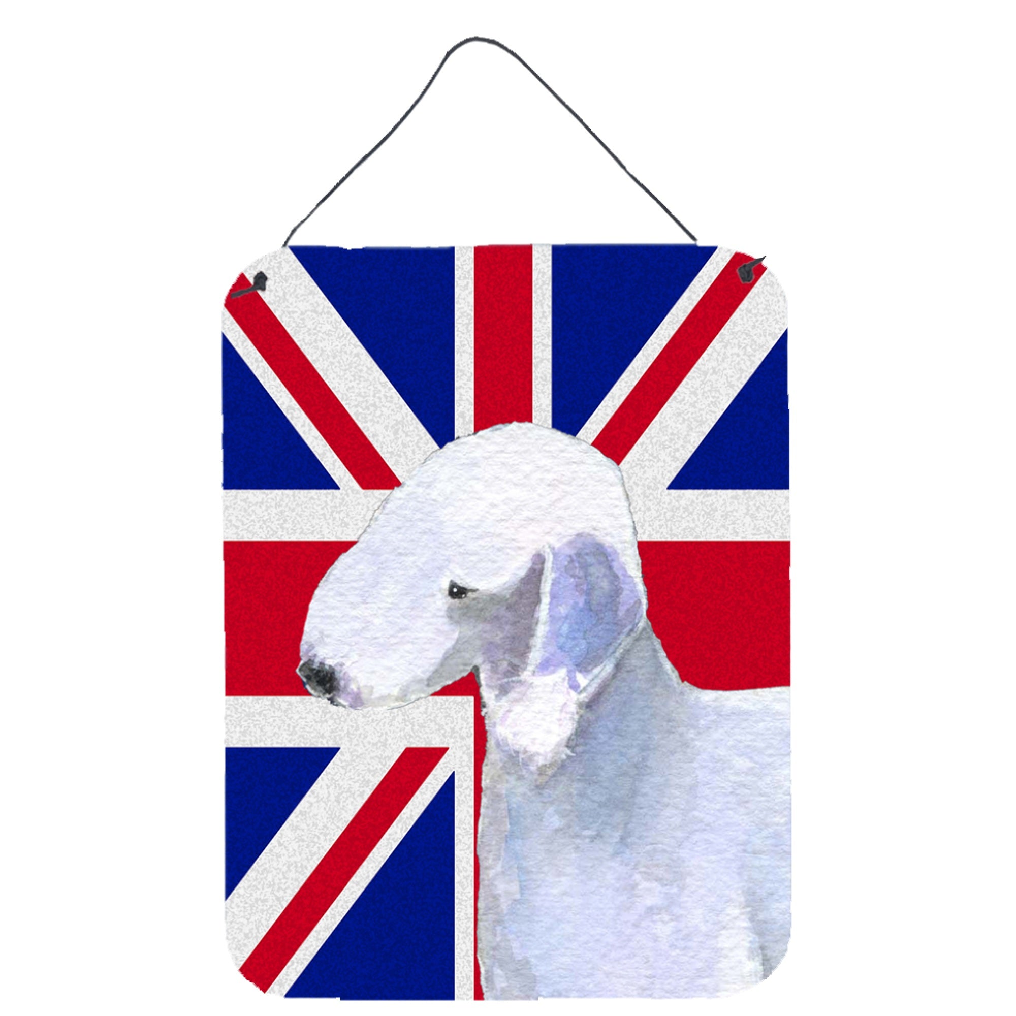 'Caroline'S Treasures Bedlington Terrier With English Union Jack British Flag Wall Or Door Hanging Prints, 16'''' X 12''''''