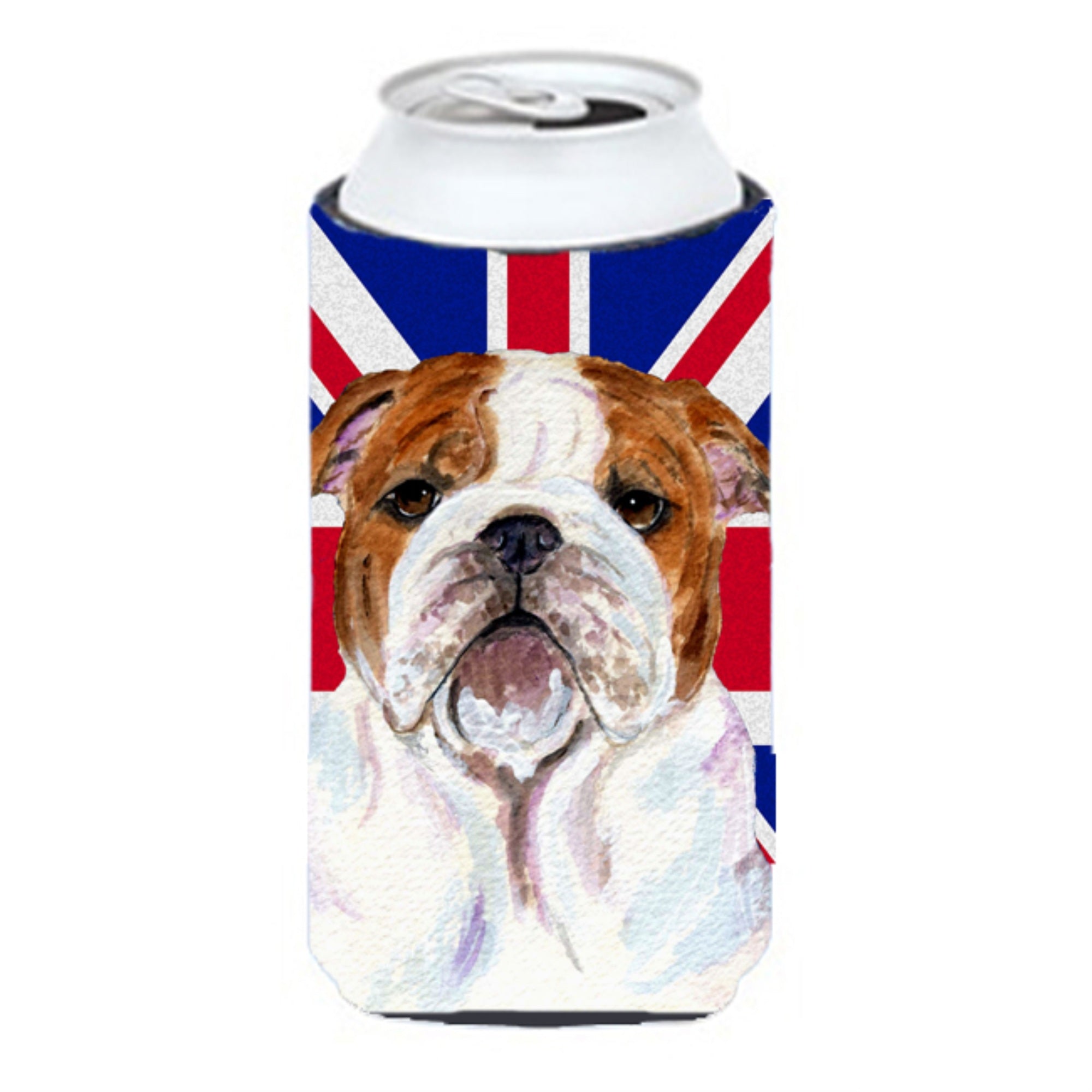 English Bulldog With English Union Jack British Flag Tall Boy Beverage Insulator Hugger Ss4926Tbc